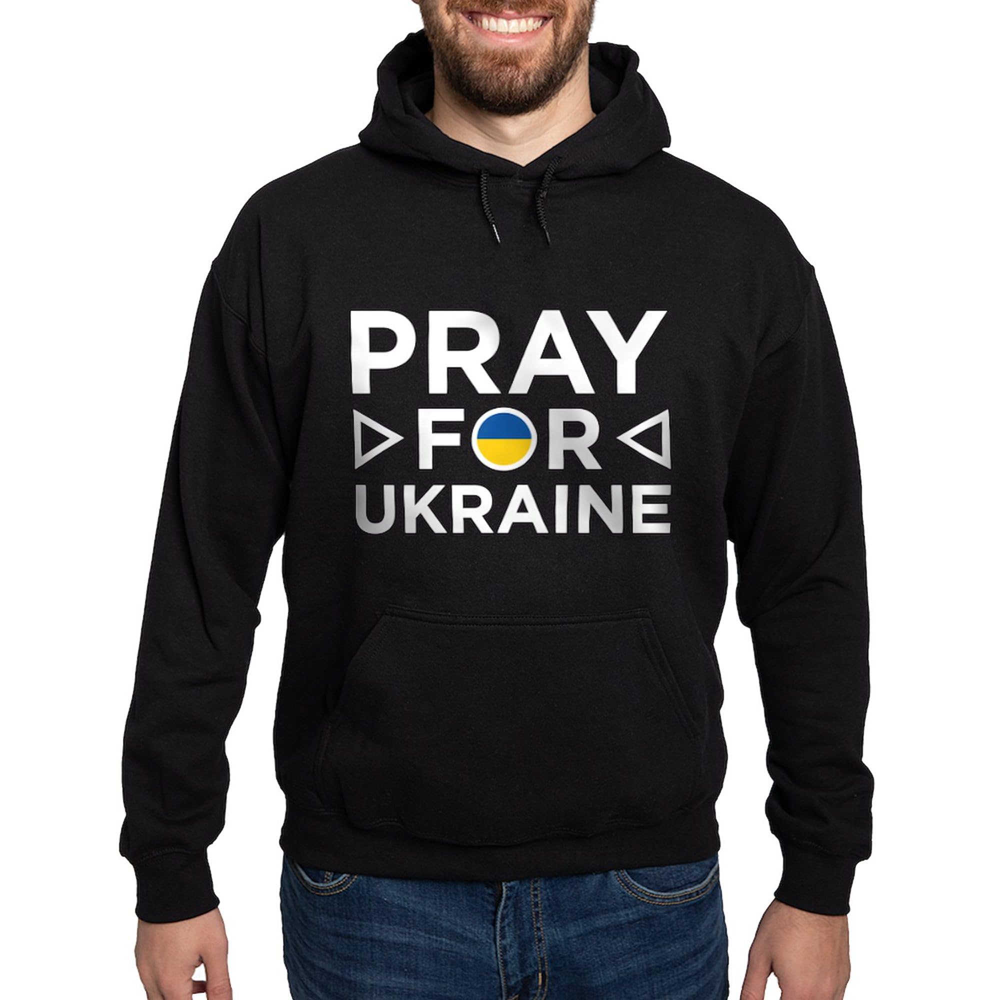 Pray For Ukraine Hoodie for Men - Dark Regular Fit Pullover Sweatshirt | Support Ukraine Charity | Casual Wear & Street Style