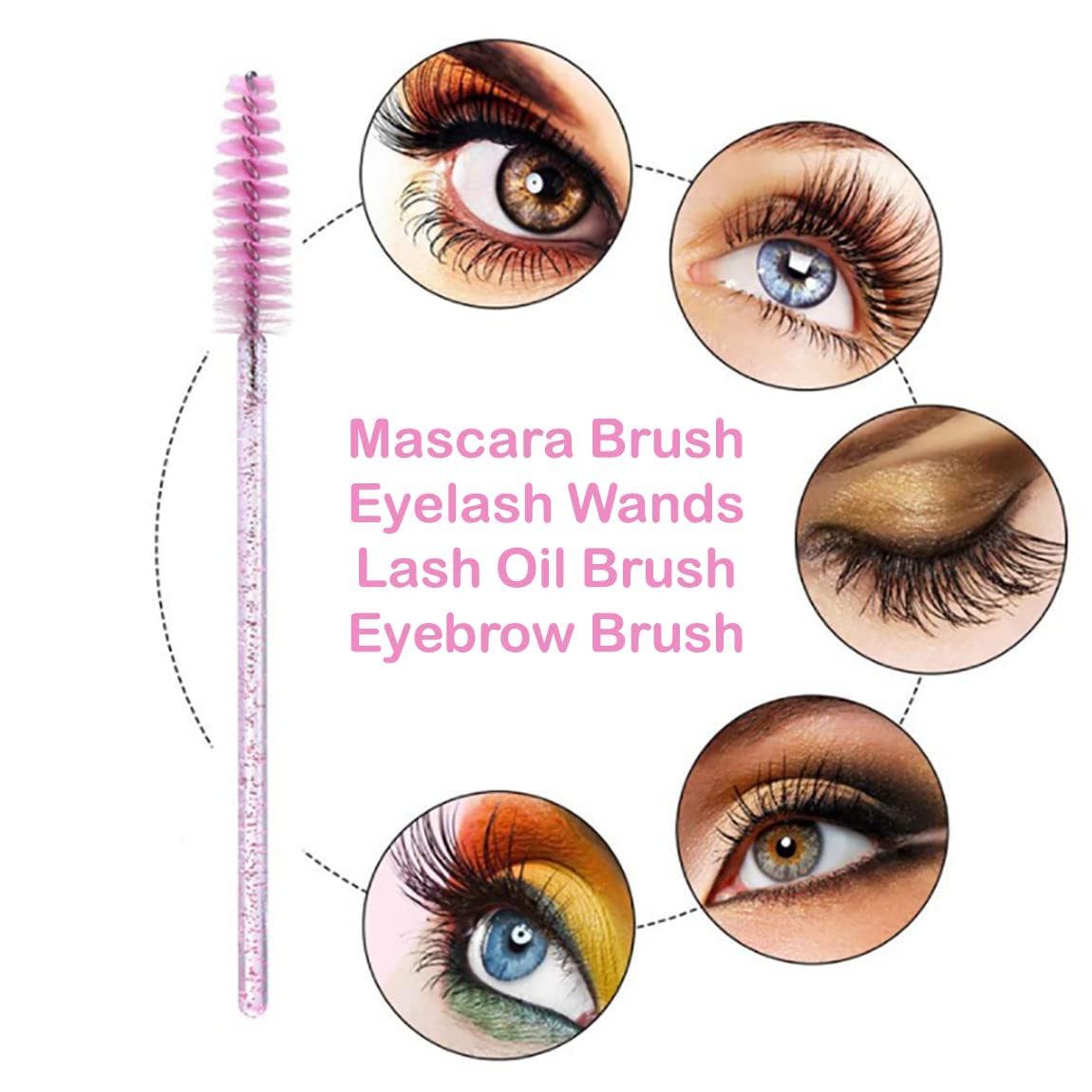 50pcs Disposable Lip Wands & Mascara Wands - Multicolor Lip Applicators, Mascara Brushes for Makeup, Lipgloss, Eyelash Extension - Perfect for Salons, Makeup Artists & DIY Beauty at Home