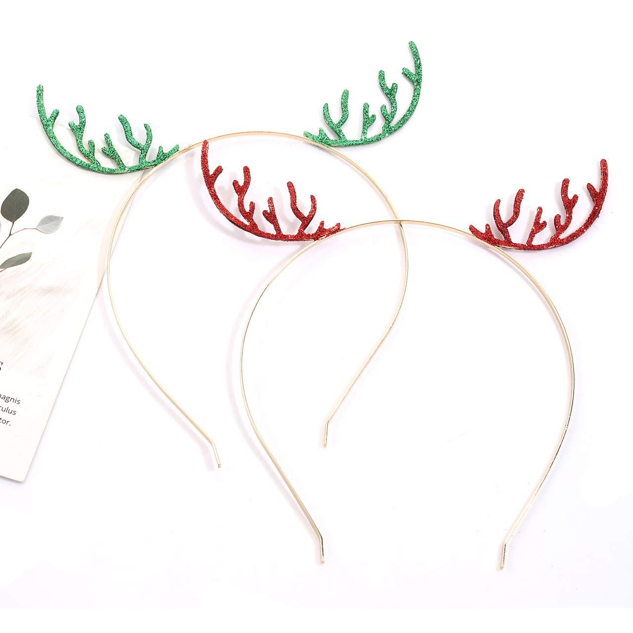 Festive Christmas Reindeer Antler Headbands for Women - Crystal Embellished Hair Hoop, Merry Xmas Hair Accessories Gift for Holiday Parties & Family Gatherings