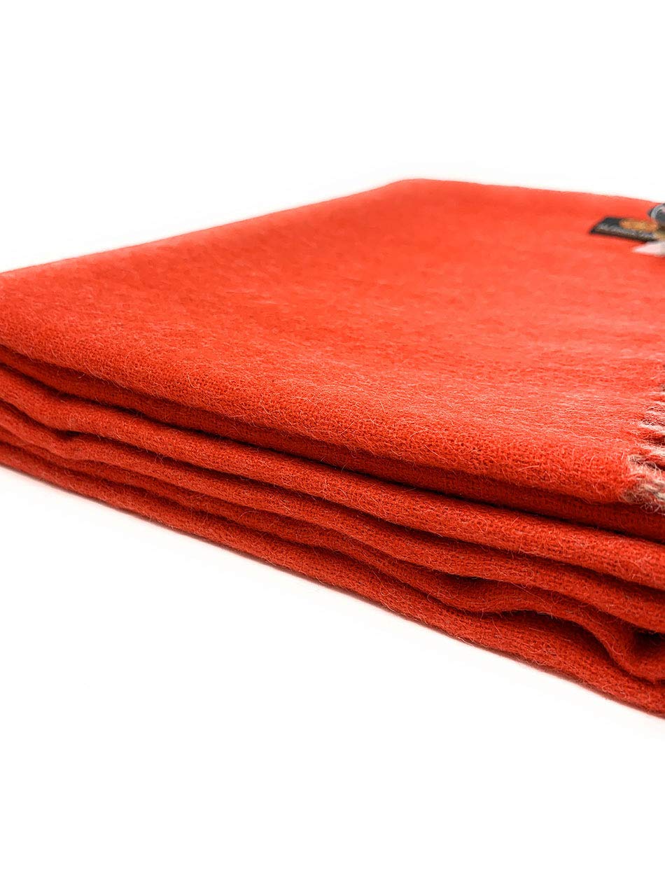 100% Baby Alpaca Wool Sofa Throw Blanket - Hypoallergenic, Dye-Free, Two-Sided Design - Ultra Soft & Warm for Living Room, Bed, or Travel - Perfect for Snuggling, Gifts, and Cozy Evenings (Sugar/Spice Color)