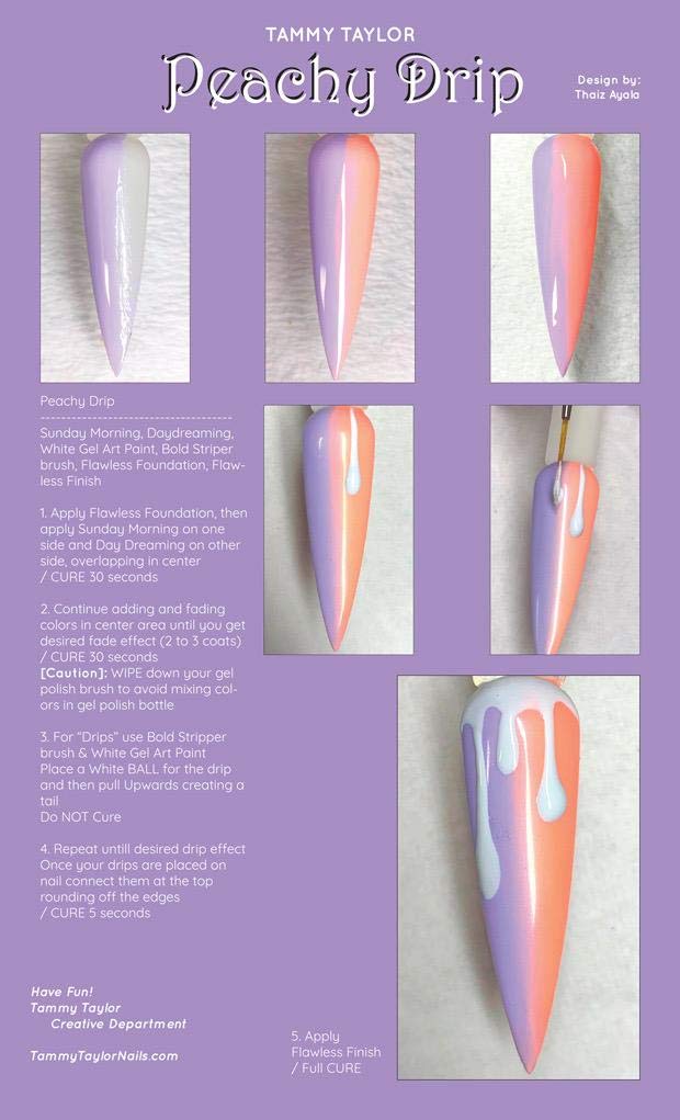 Tammy Taylor Eclectic Summer Nail Art Kit | Peachy Drip Step-by-Step Bundle with Nail Polish & Tools | Perfect for Summer Manicures, Pool Parties & Beach Vacations