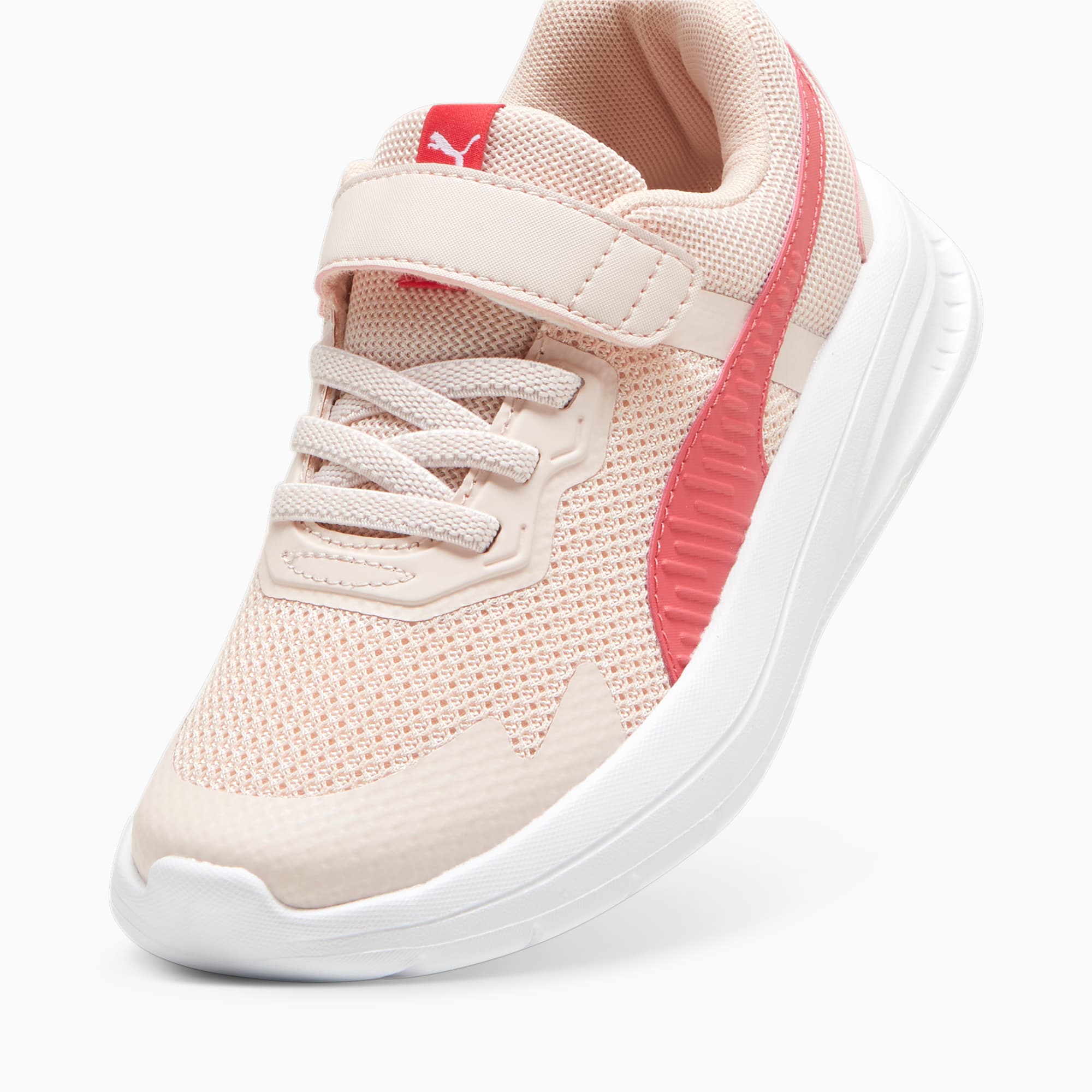 PUMA Kids' EVOLVE RUN Mesh Hook & Loop Running Shoes - Pink & White | Lightweight, Breathable Sneakers for Boys & Girls | Perfect for School, Sports & Daily Play