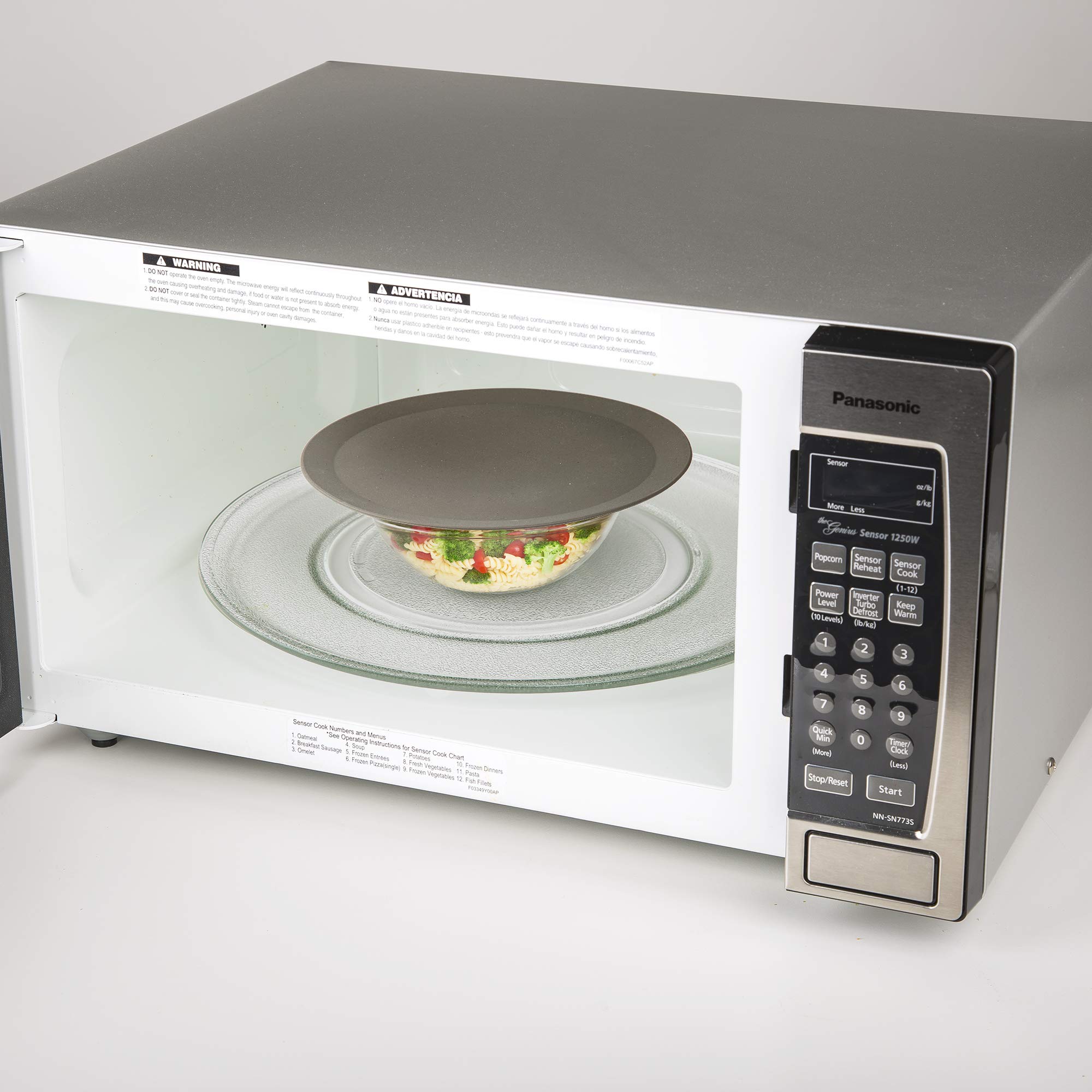 PrepSolutions Compact Microwave Multi-Mat - 9.5 Inch Gray Microwave Splatter Guard & Heat Resistant Trivet - Perfect for Microwave Cooking, Dining Table Protection & Hot Dish Placement