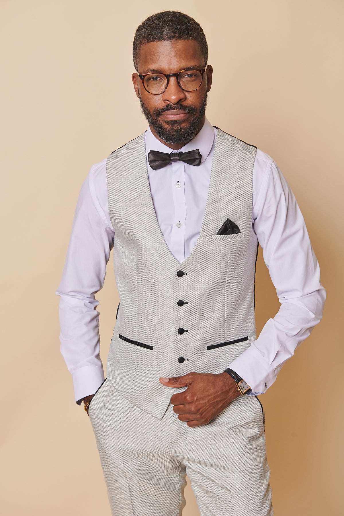 Spencer Stone Single Breasted Waistcoat for Men - Slim Fit Formal Vest for Weddings, Business & Office Wear