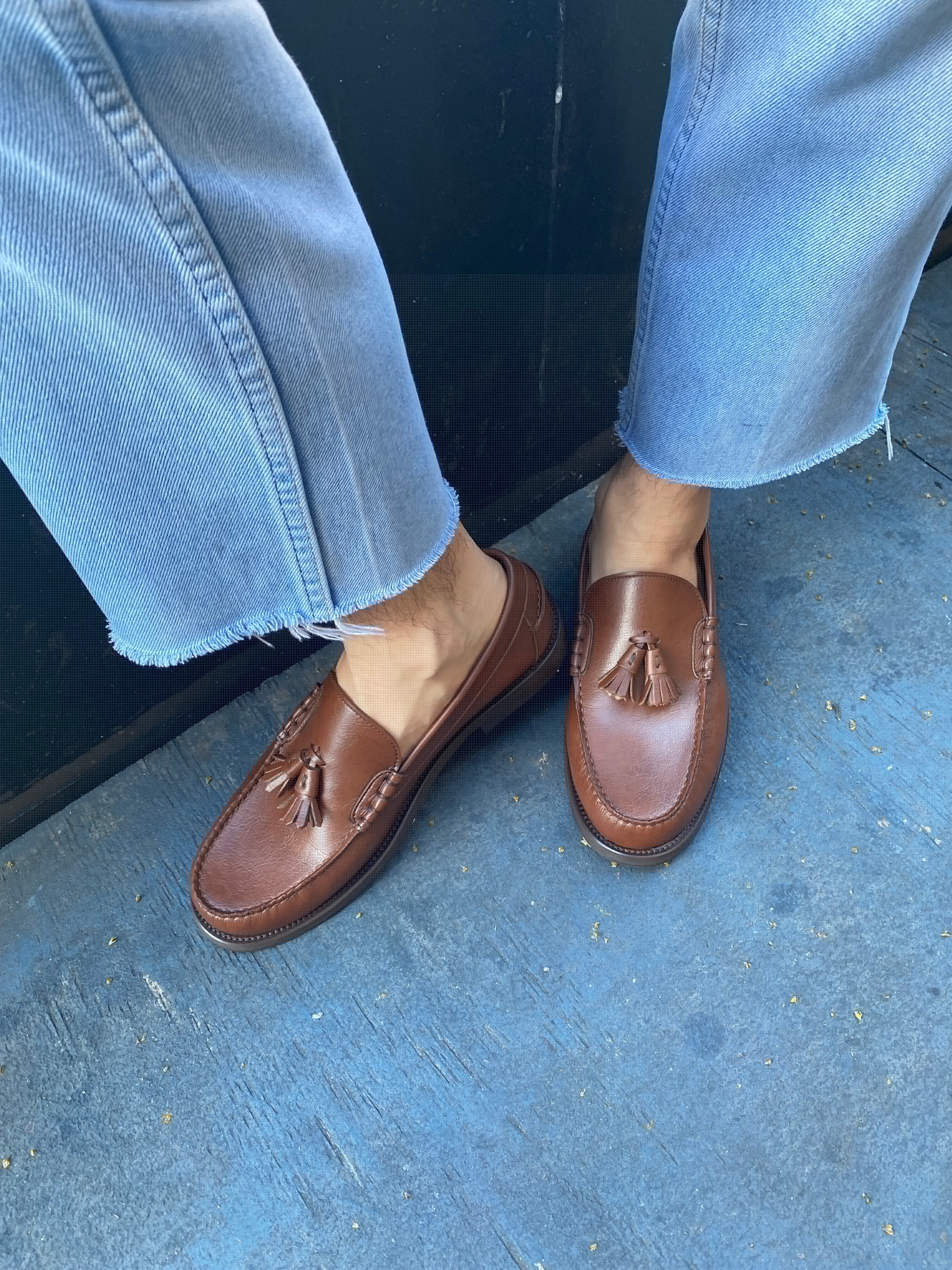 Novacas Genuine Leather Tan Finn Loafer Shoes for Men - Comfortable & Stylish Slip-Ons for Casual Wear, Office & Travel