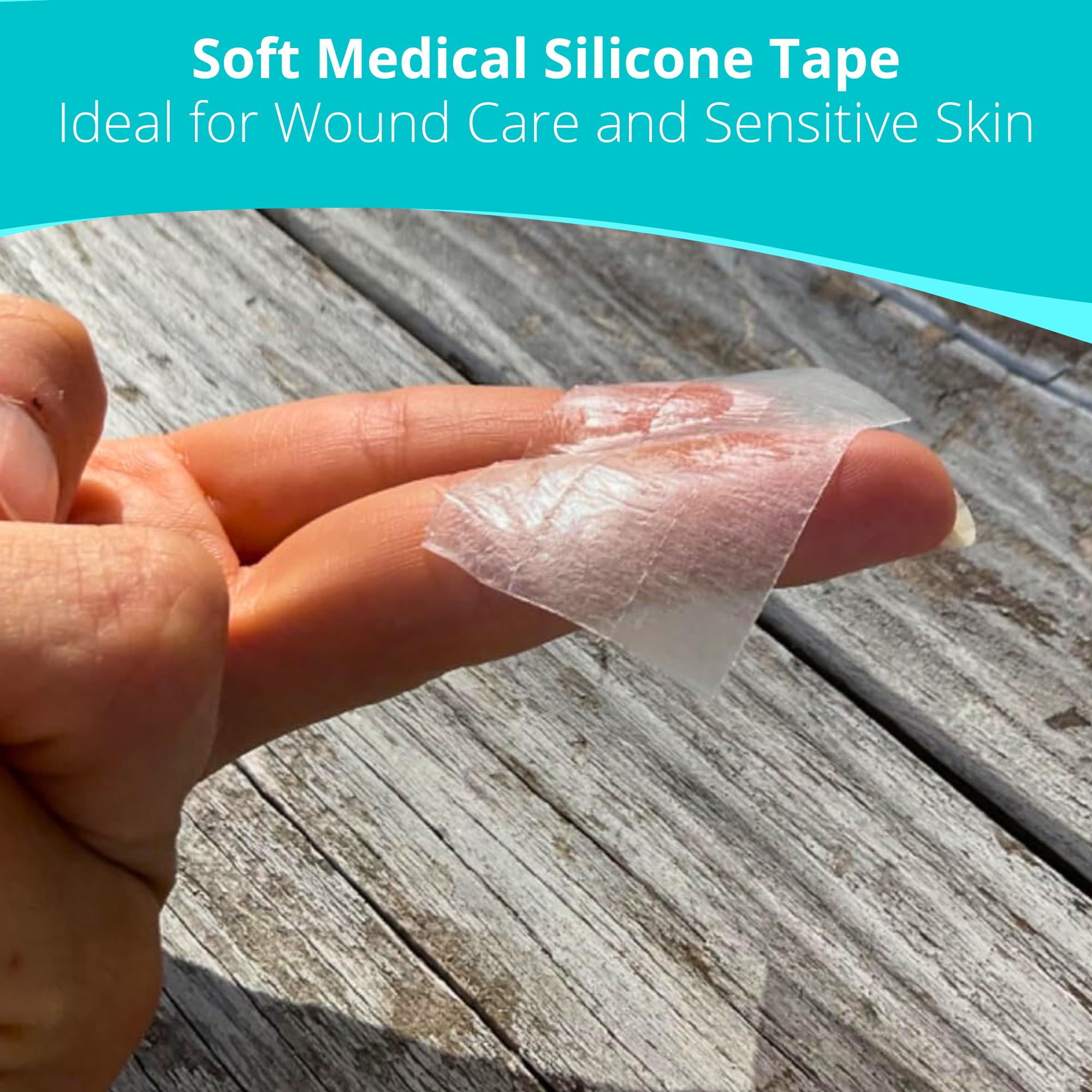 Hypoallergenic Medical Silicone Tape for Sensitive Skin - Pain-Free Removal, Secures Wound Dressings, 1