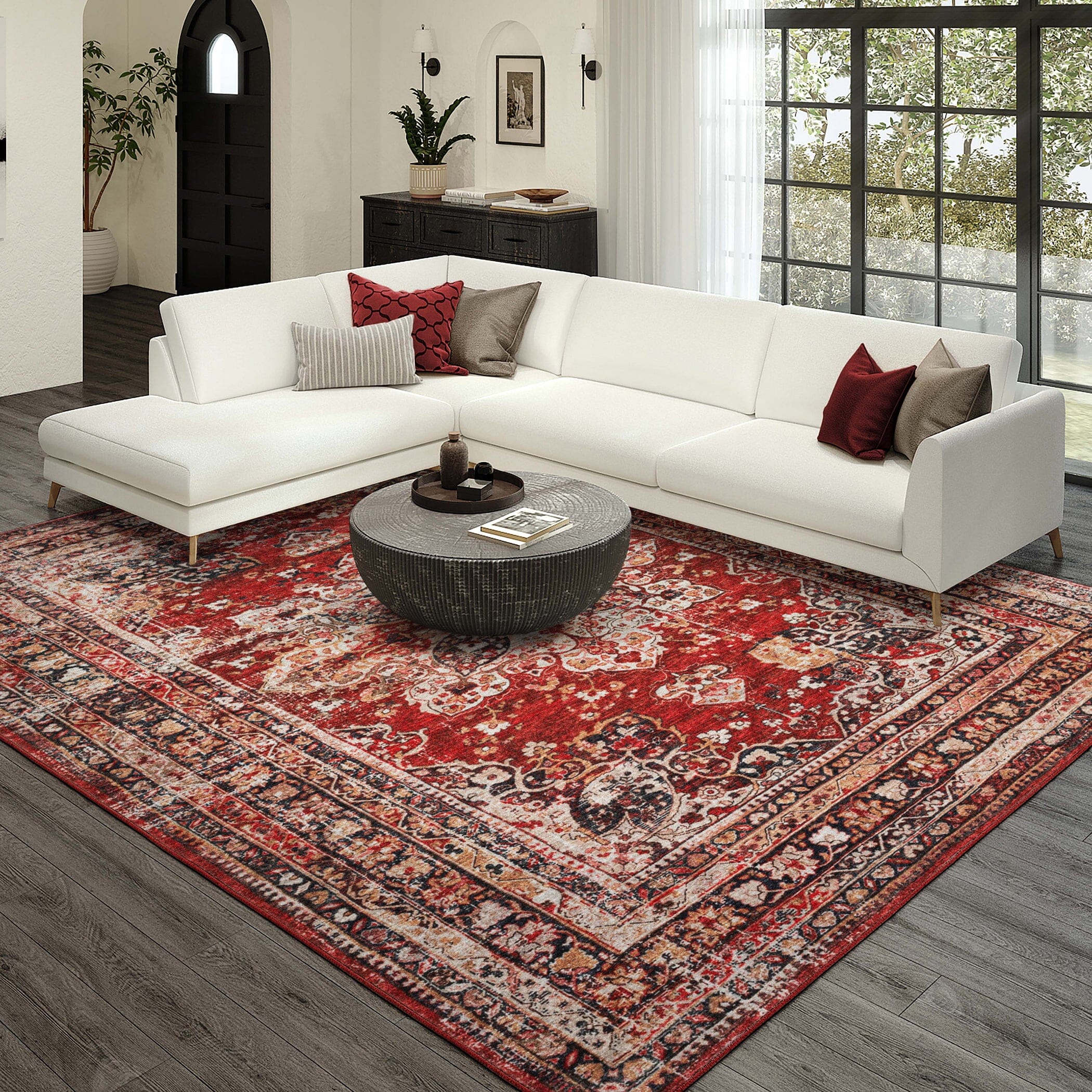 Dalyn Jericho JC6 Rug | Garnet Red Handmade Wool Area Rug for Living Room, Bedroom & Office – Soft & Durable Floor Decor