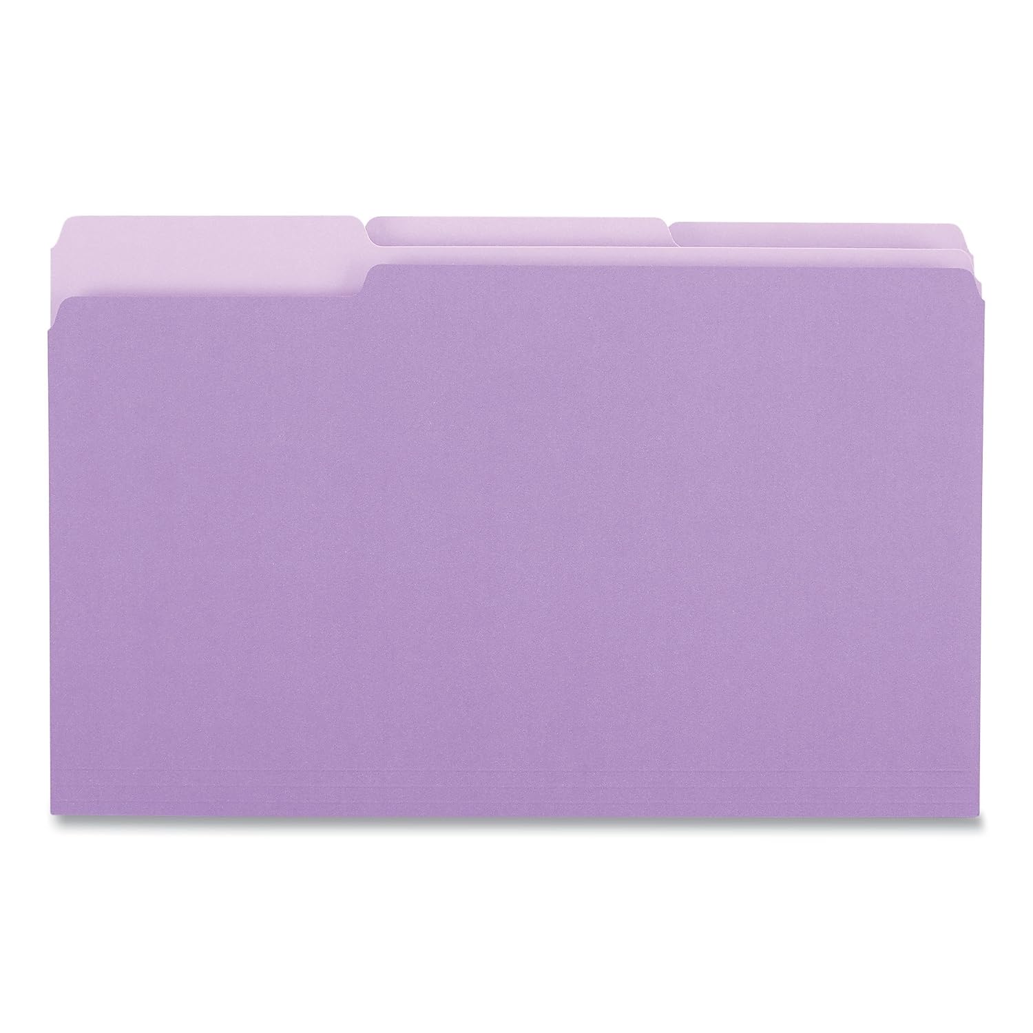 Universal 10525 File Folders - 1/3 Cut One-Ply Top Tab Legal Size - Violet/Light Violet (100/Box) - Perfect for Office Organization & Document Storage