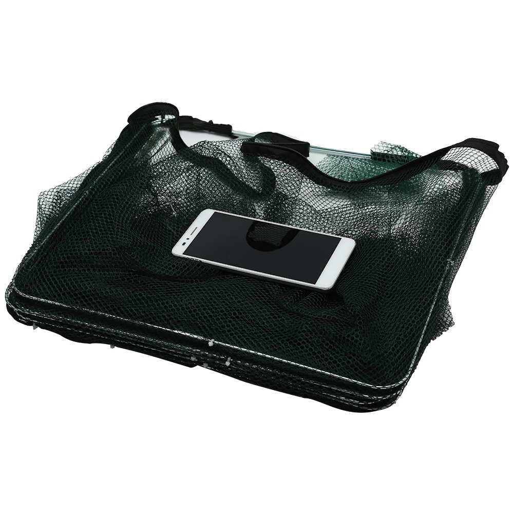 VGEBY1 Fishing Pot - 6/12 Hole Automatic Fishing Trap Bag, Foldable Nylon Shrimp Cage & Crab Trap for Freshwater & Saltwater Fishing - Perfect for Lakes, Rivers, Beaches and Boat Fishing