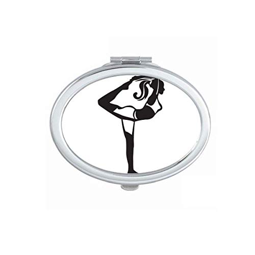 DIYthinker Portable Folding Double-Sided Makeup Mirror with Yoga Girl Outline - Perfect for Travel, Yoga, and Home Vanity