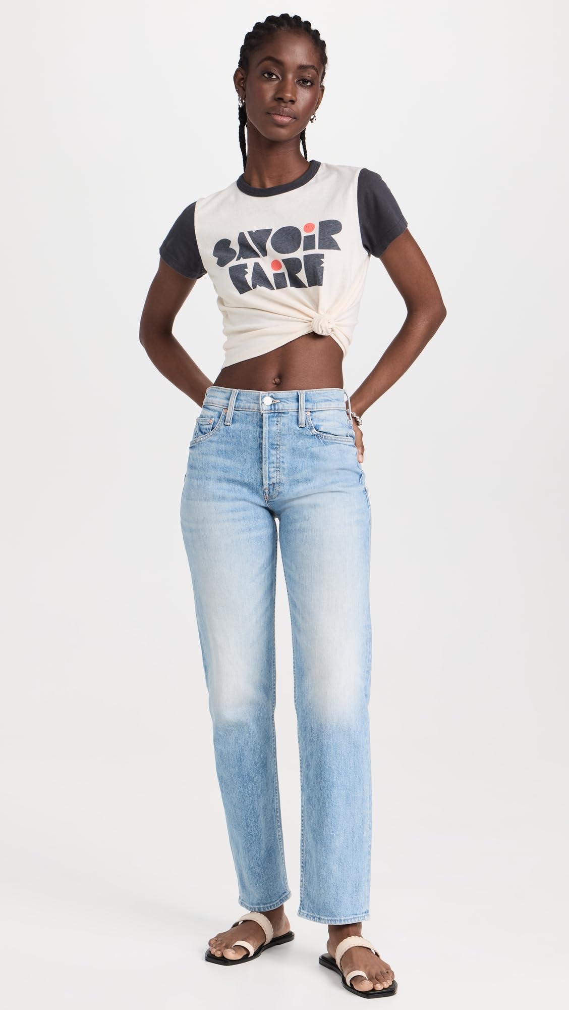 MOTHER Women's The Thrasher High-Rise Skinny Jeans - Distressed Denim Pants for Casual Wear & Night Out
