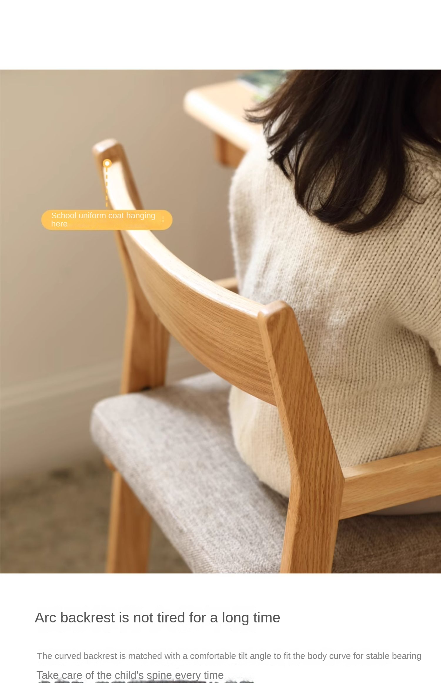 Solid Wood Lift Children's Chair - Beech & Oak Wooden High Chair for Kids - Perfect for Dining, Learning & Playtime at Home