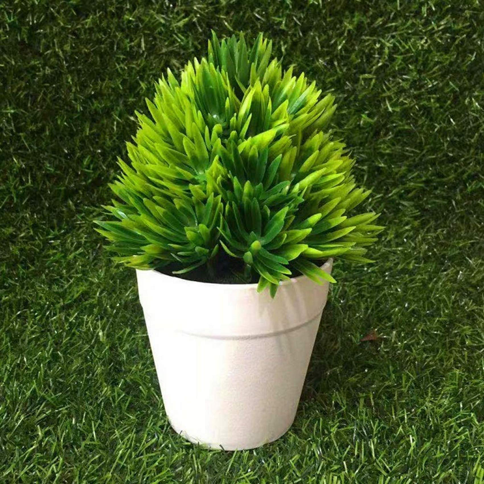 Mini Artificial Bonsai Tree - Small Fake Succulent Plants in Decorative Pot for Home, Office, Balcony & Desk Decor - Perfect for Zen Decor, Gift Ideas & Indoor Greenery
