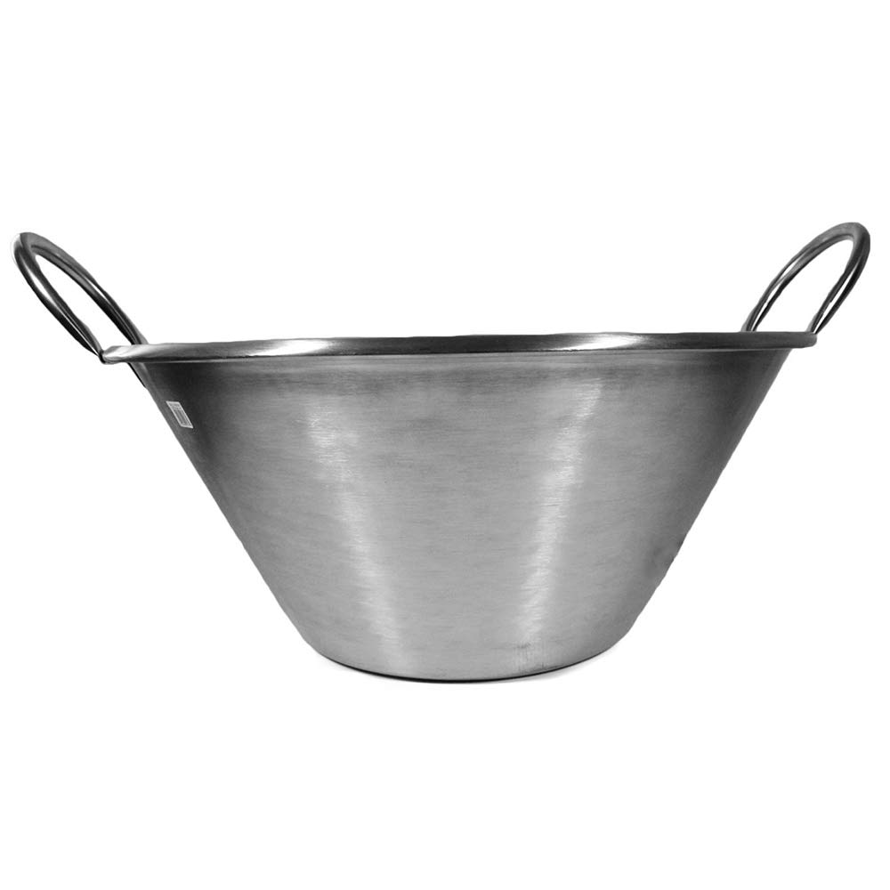 Thaweesuk Shop XXL 29-Inch Stainless Steel Carnitas Wok - Heavy Duty Commercial Wok Pan with 15-Inch Base, Perfect for Outdoor Cooking, Catering & Large Family Meals