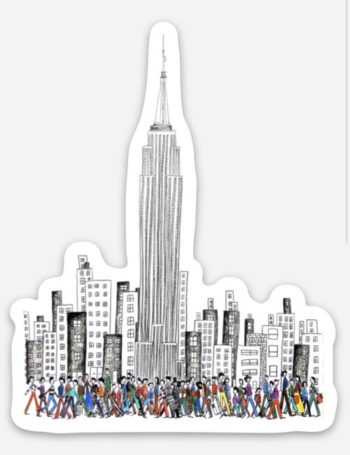 Empire State Building Vinyl Sticker - Waterproof Decal for Laptops, Cars & Travel Accessories - NYC Souvenir Gift for Tourists & Collectors