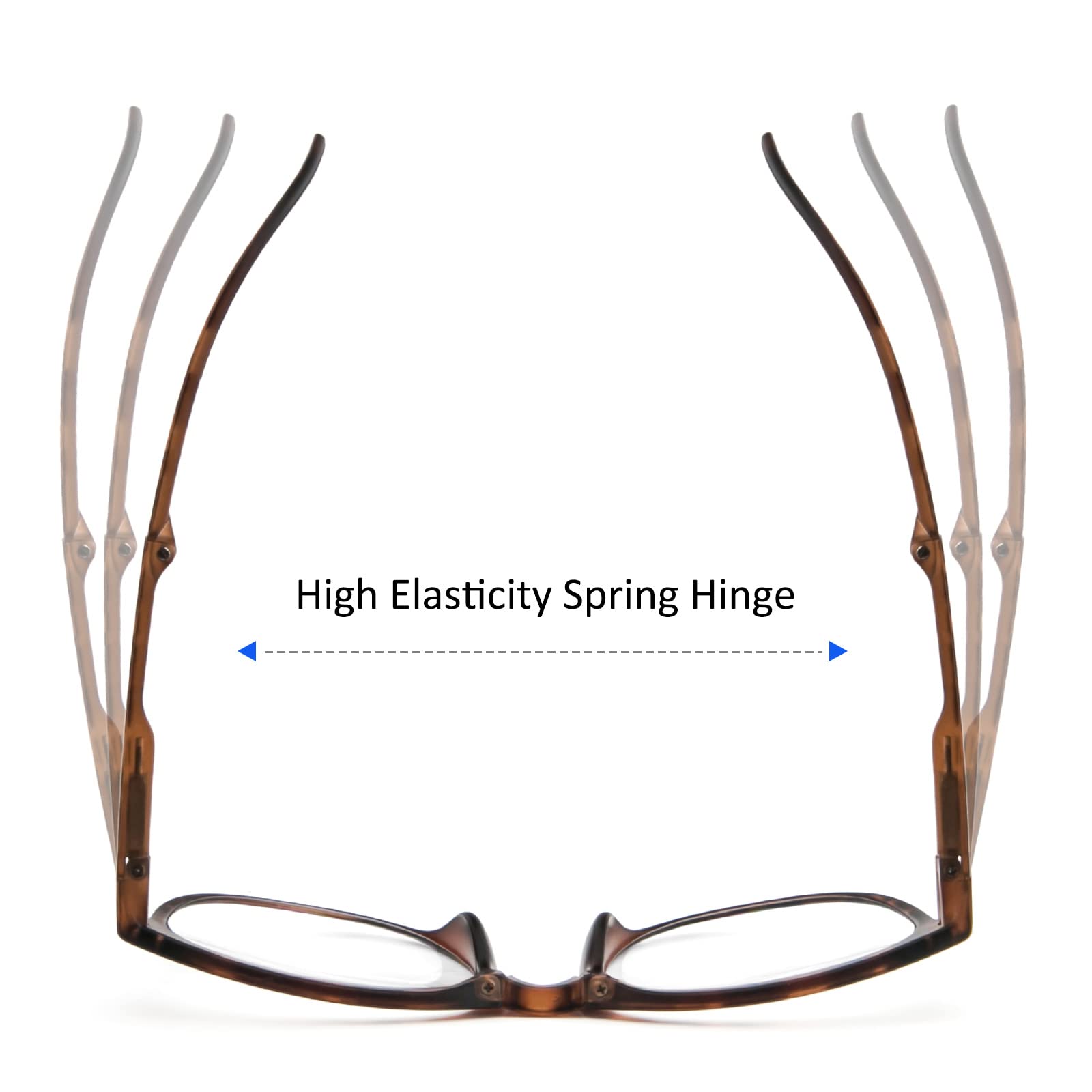 MMOWW Folding Portable Progressive Reading Glasses with Spring Hinges & Blue Light Blocking - Lightweight Computer Glasses for Men & Women - Perfect for Office Work, Gaming, and Digital Screen Use