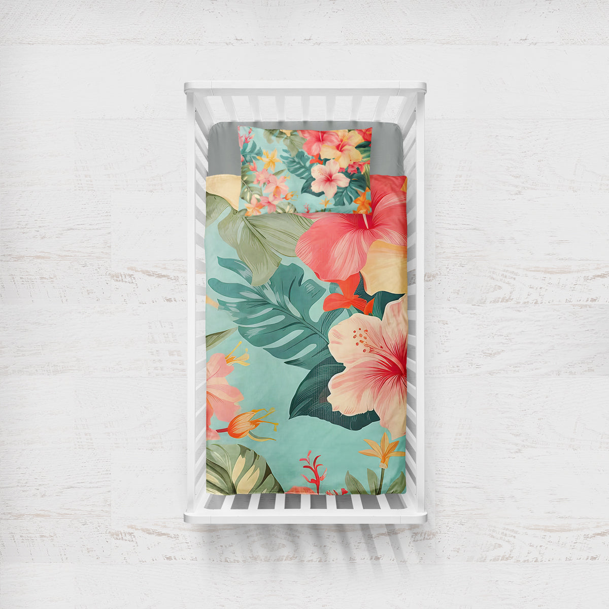 Hibiscus Passion Crib Bedding Set - Soft Baby Crib Sheets & Nursery Bedding for Girls & Boys - Perfect for Nursery Decor, Baby Showers & Newborn Gifts