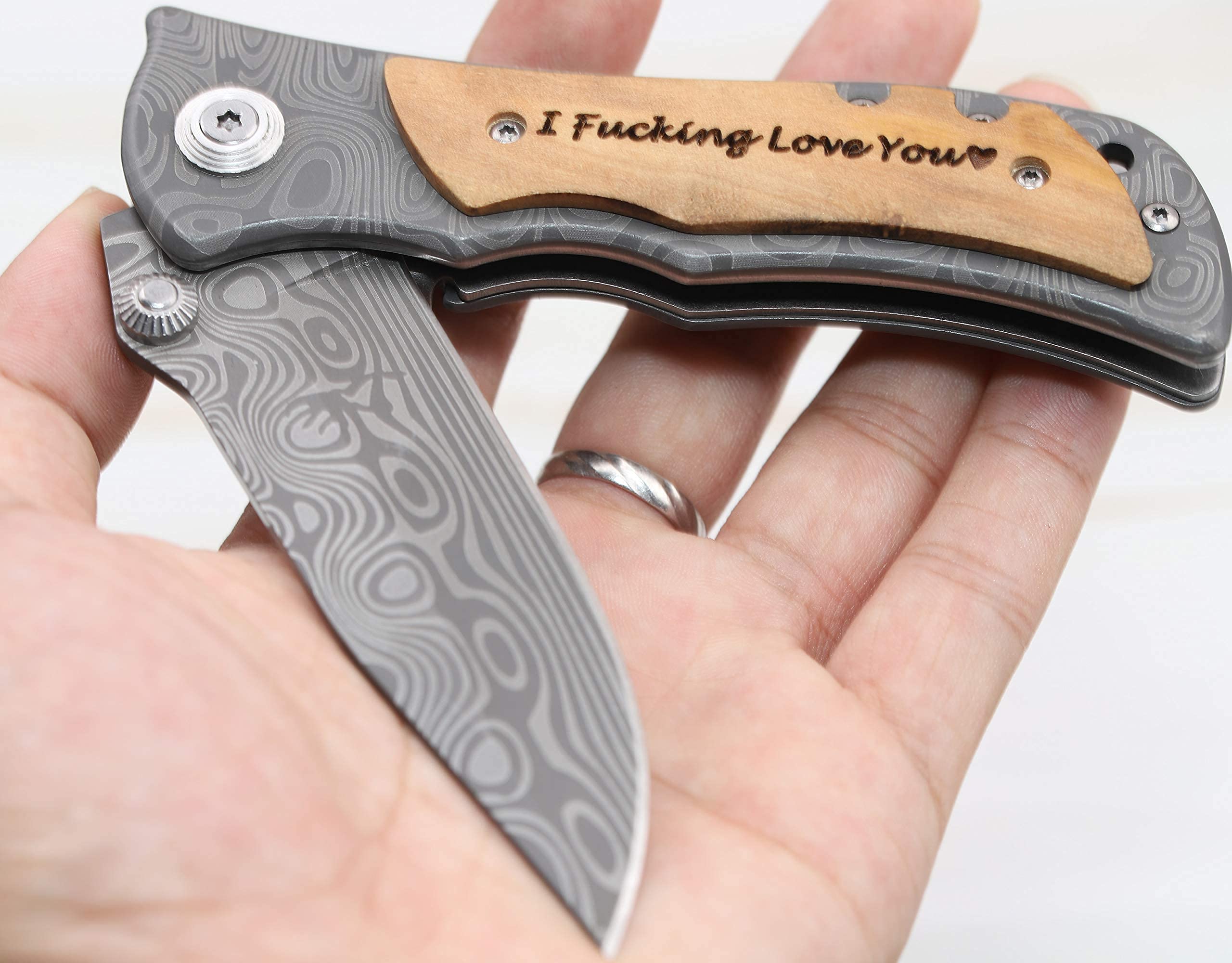 Engraved Tactical Pocket Knife with Assisted Opening - Personalized Gifts for Men, Husband & Boyfriend (Anniversary, Valentine's Day, Birthday) - Ideal for Outdoor Adventures, Camping & Everyday Carry