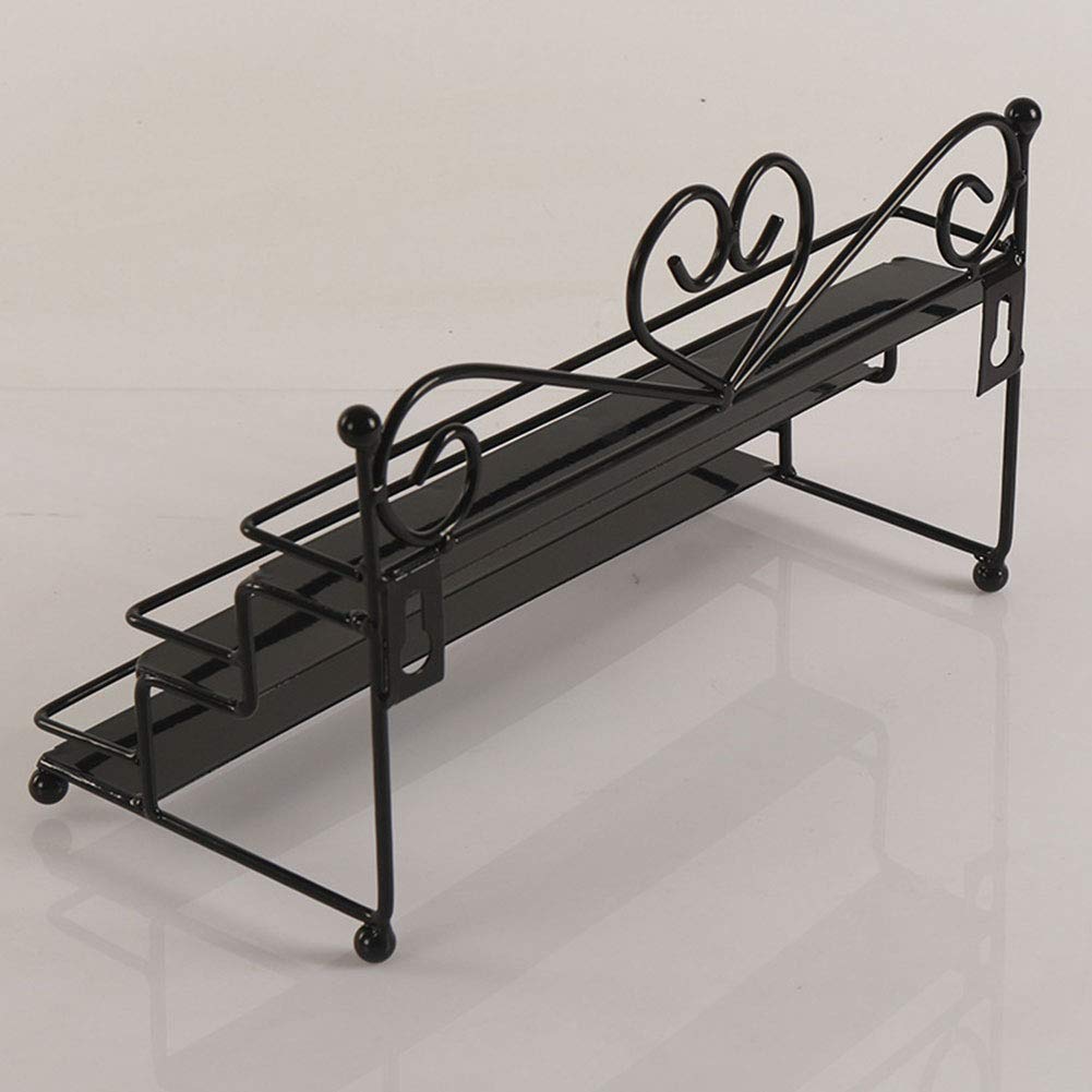 Black Metal Nail Polish Wall Rack Organizer - 3-Tier Mounted Shelf for Nail Polish, Essential Oils & Perfume Bottles - Space-Saving Bathroom & Vanity Storage Solution - Perfect for Salon, Spa & Home Organization