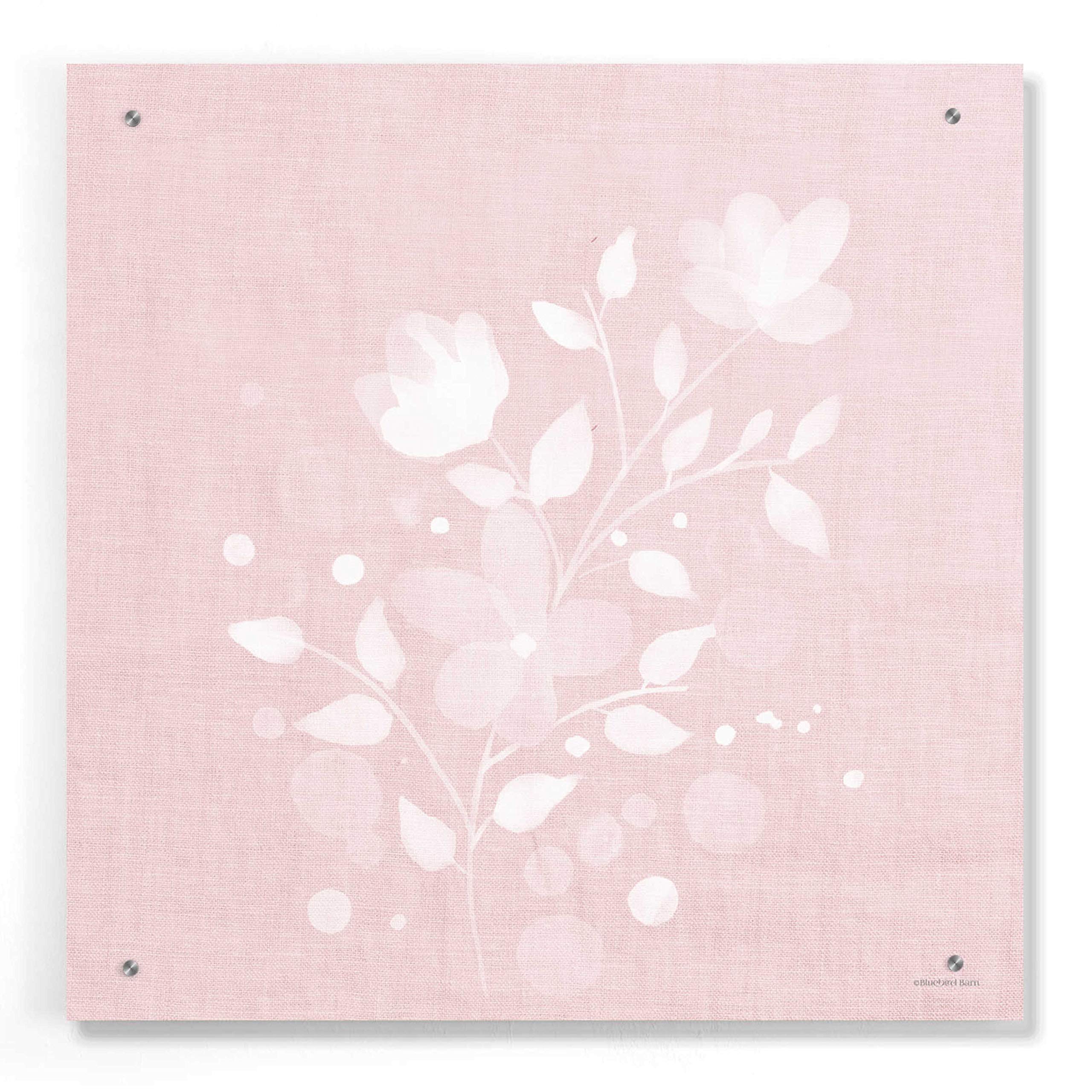 Epic Art 'Pink Flower Bunch II' by Bluebird Barn - 24x24 Inch Acrylic Glass Wall Decor - Modern Floral Painting for Living Room, Bedroom & Office