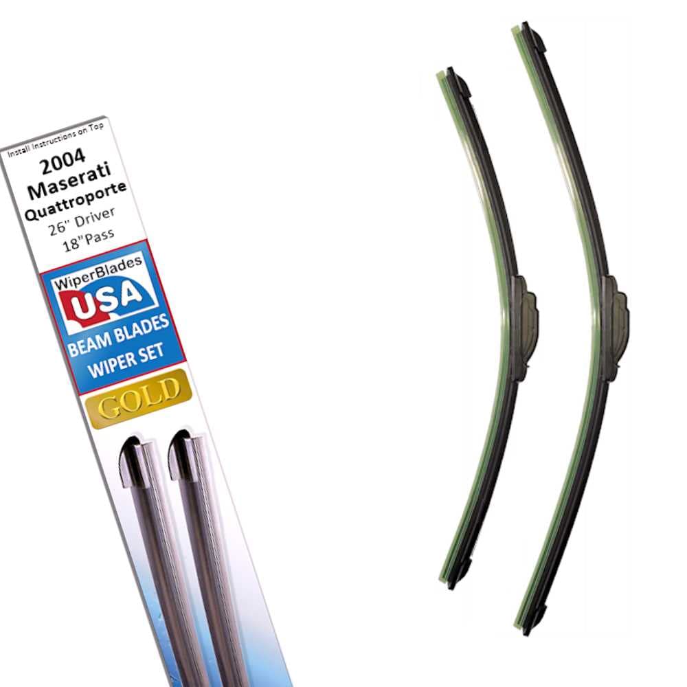 Premium Beam Blade Wiper Set for 2004 Maserati Quattroporte - Exact Fit Replacement Windshield Wipers - All-Weather Performance for Rain, Snow & Dust - Perfect for Highway Driving and Winter Conditions