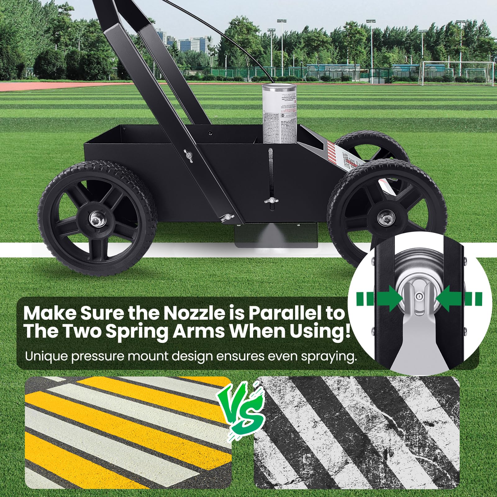 2395000 Striping Machine - Compatible with Rust-Oleum Inverted Marking Spray Paint, Ready-to-Use Parking Lot Line Striper with 2