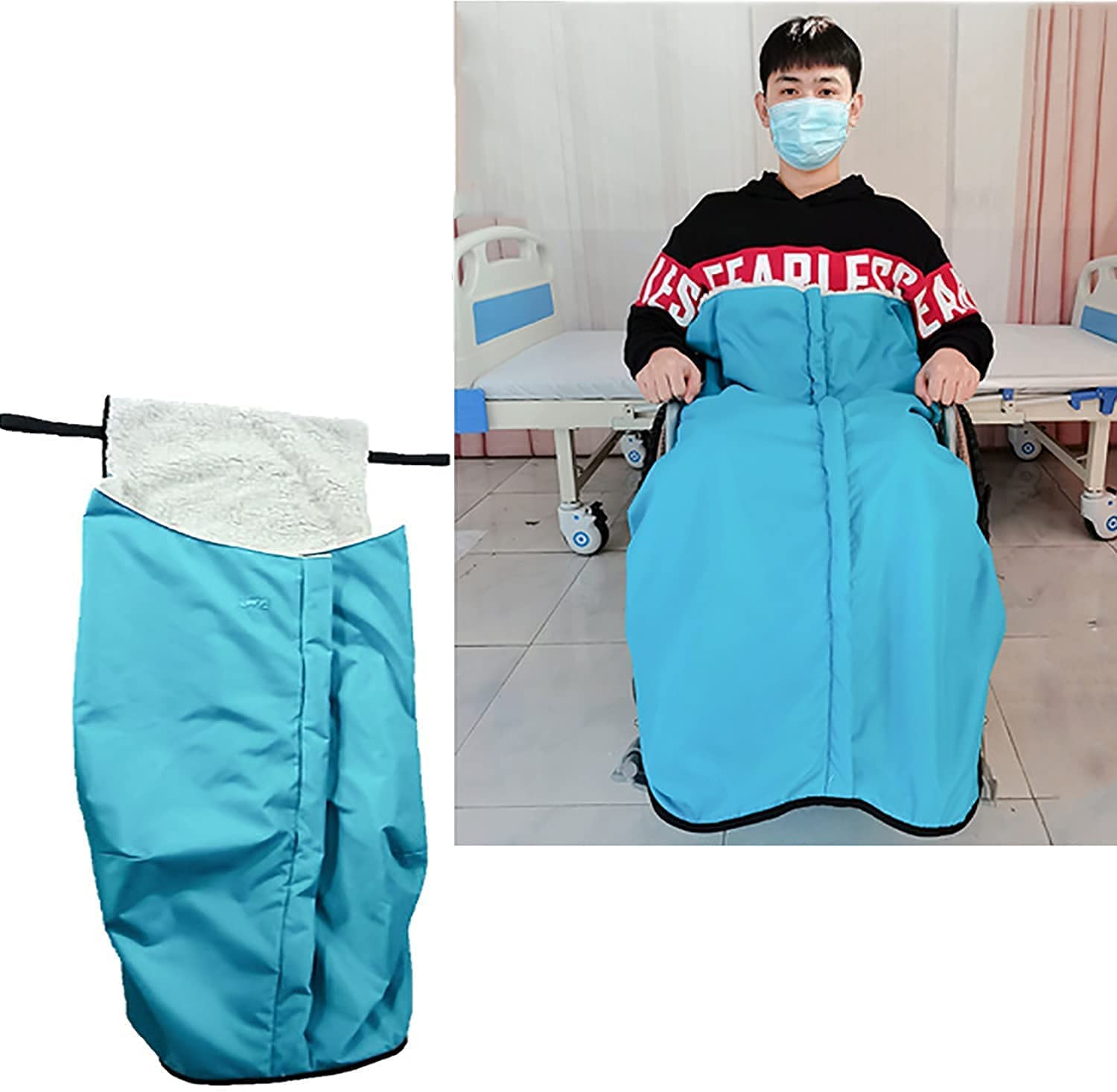 XJZHANG Fleece Lined Wheelchair Blanket - Winter Warm Windproof Waterproof Plush Blanket Cover for Wheelchairs - Soft Thermal Wrap for Elderly, Disabled & Patients - Perfect for Indoor/Outdoor Use in Cold Weather
