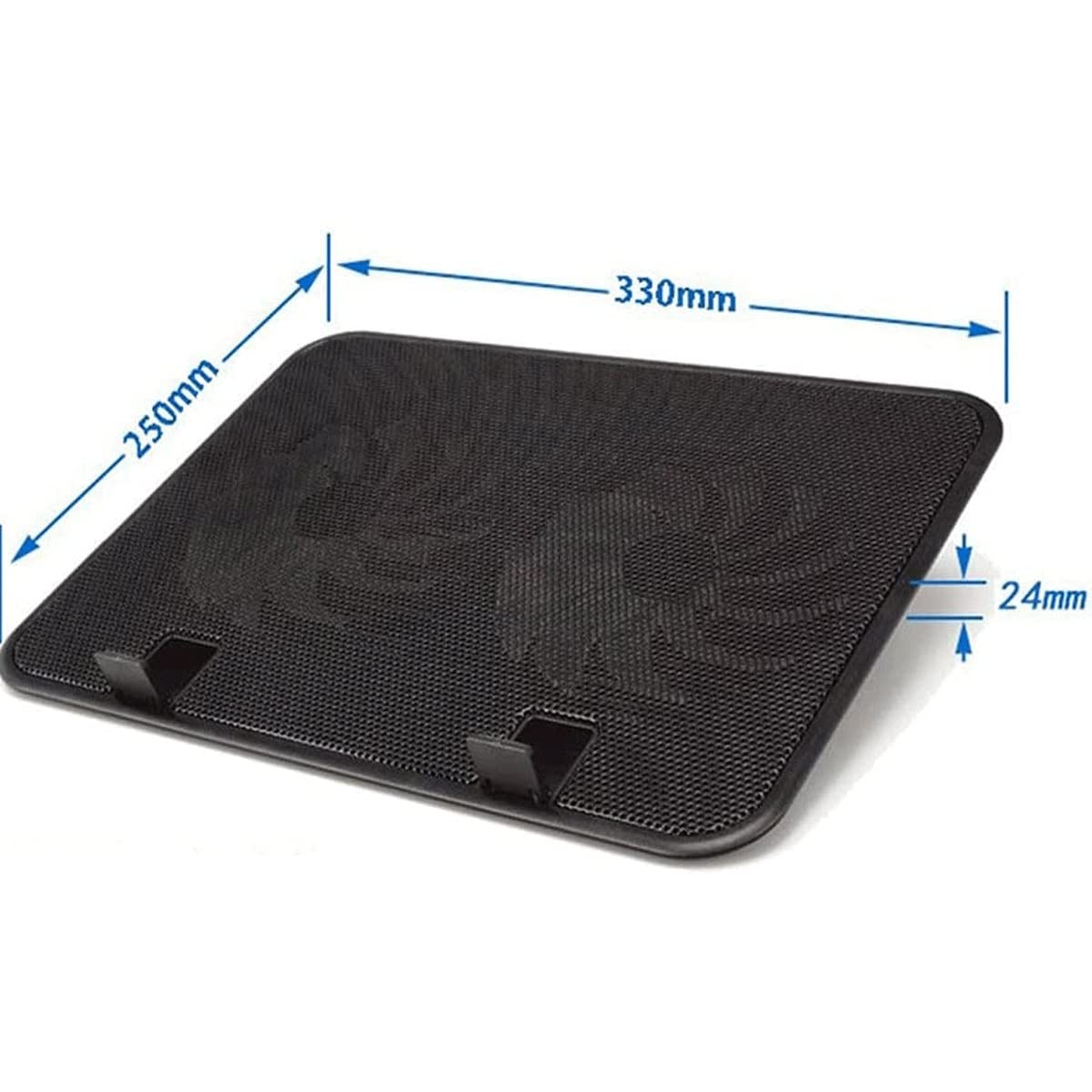 14 Inch Laptop Cooling Pad with Dual USB Fans - Slim Metal Stand for Notebooks | High Speed & Silent Cooling | Perfect for Gaming, Office & Home Use (Black)