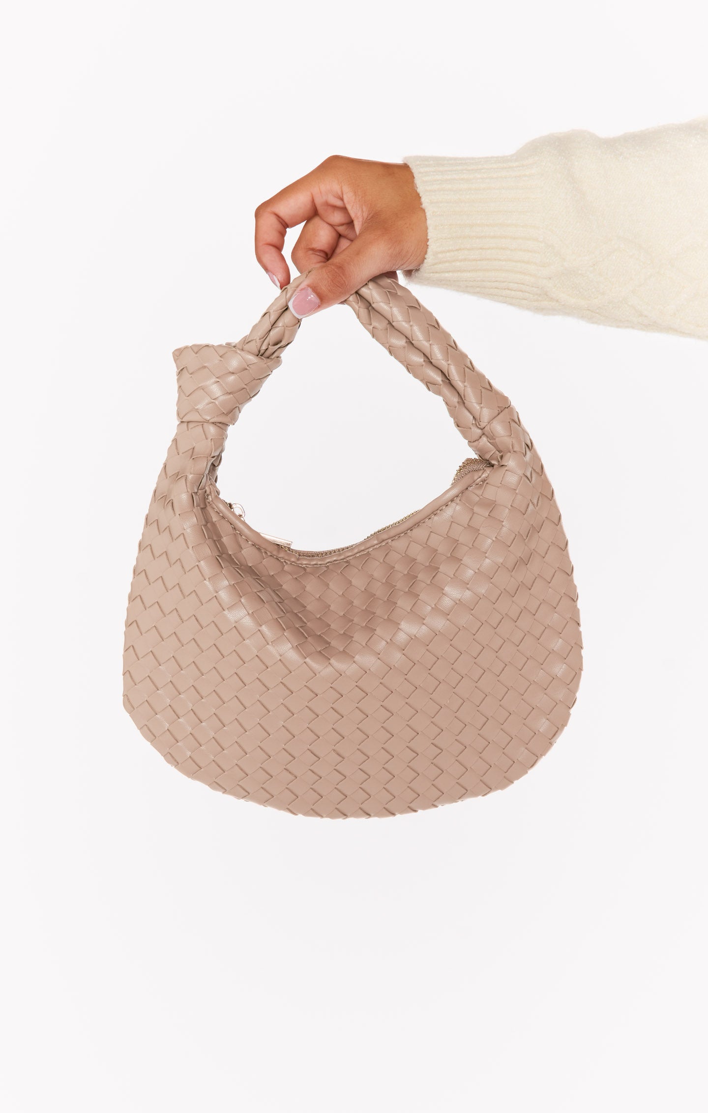 Melie Bianco Willow Woven Crossbody Bag in Nude - Stylish Boho Handbag for Women, Perfect for Everyday Use, Travel & Casual Outings