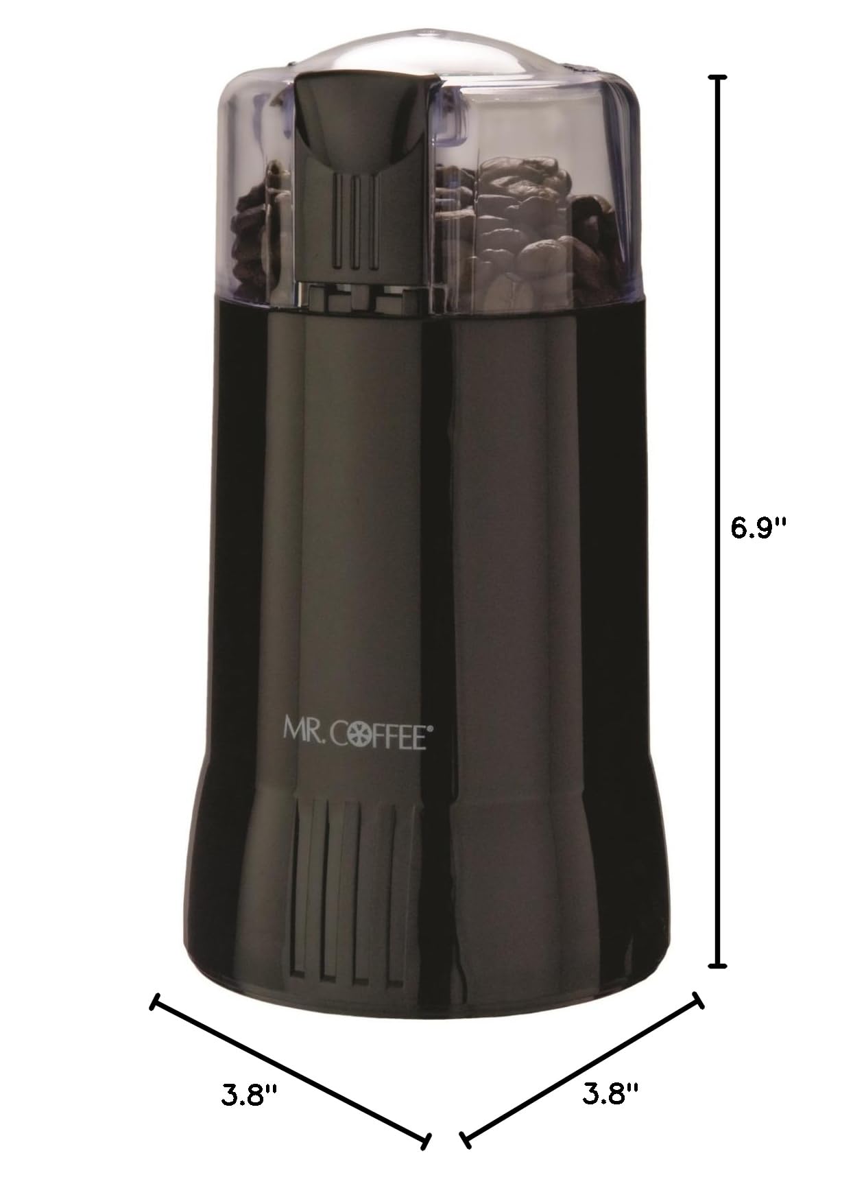 Mr. Coffee Electric Coffee Grinder for Fresh Ground Coffee - Stainless Steel Blades, Black - Perfect for Home, Office & Espresso Brewing