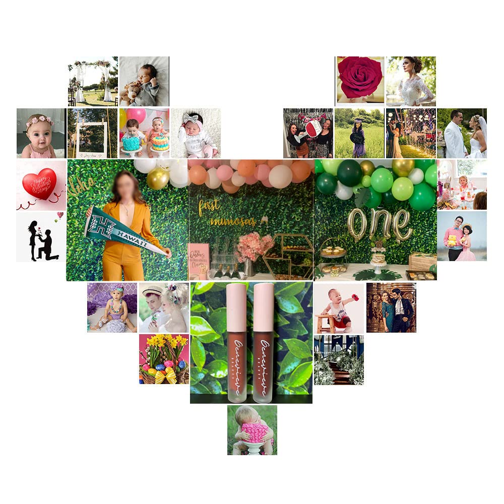 8x8ft Green Leaves Photography Backdrop - Spring Nature Party Decor, Outdoor Theme Newborn Baby Shower & Wedding Photo Background - Vinyl Studio Props for Booth, Portrait & Event Photography | Perfect for Baby Showers, Weddings, Birthday Parties & Studio Sessions