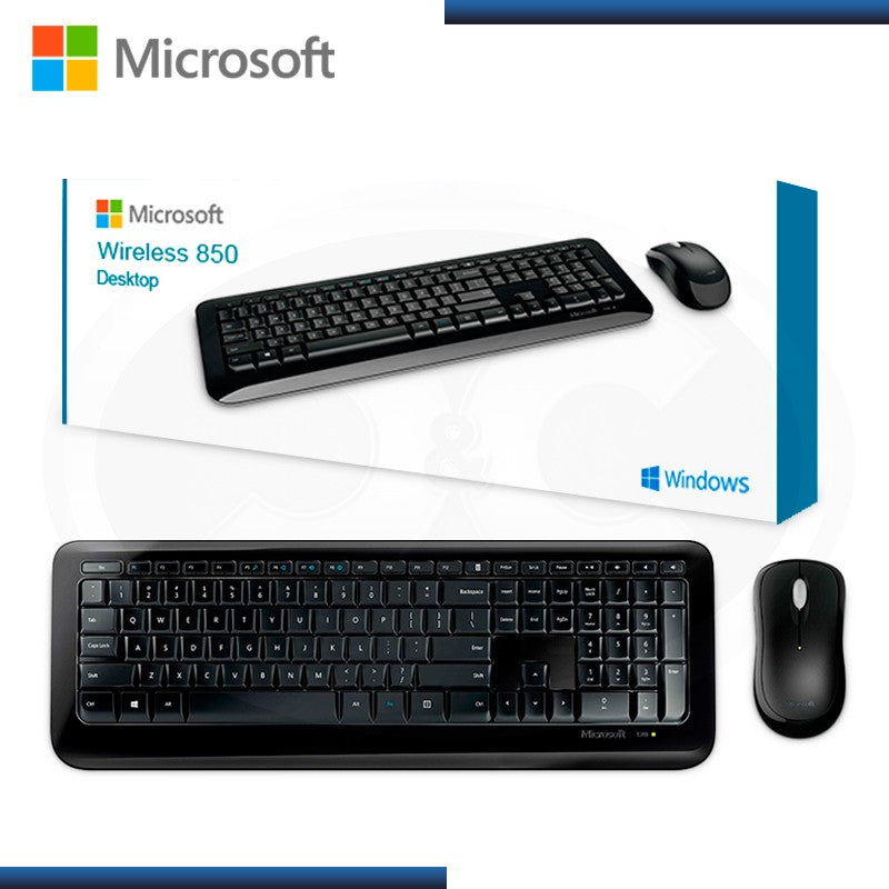 Microsoft Wireless Desktop 850 Keyboard and Mouse Combo - 128-bit AES Encryption, English Layout (Brand New) - Perfect for Home Office, Remote Work & Gaming Setup