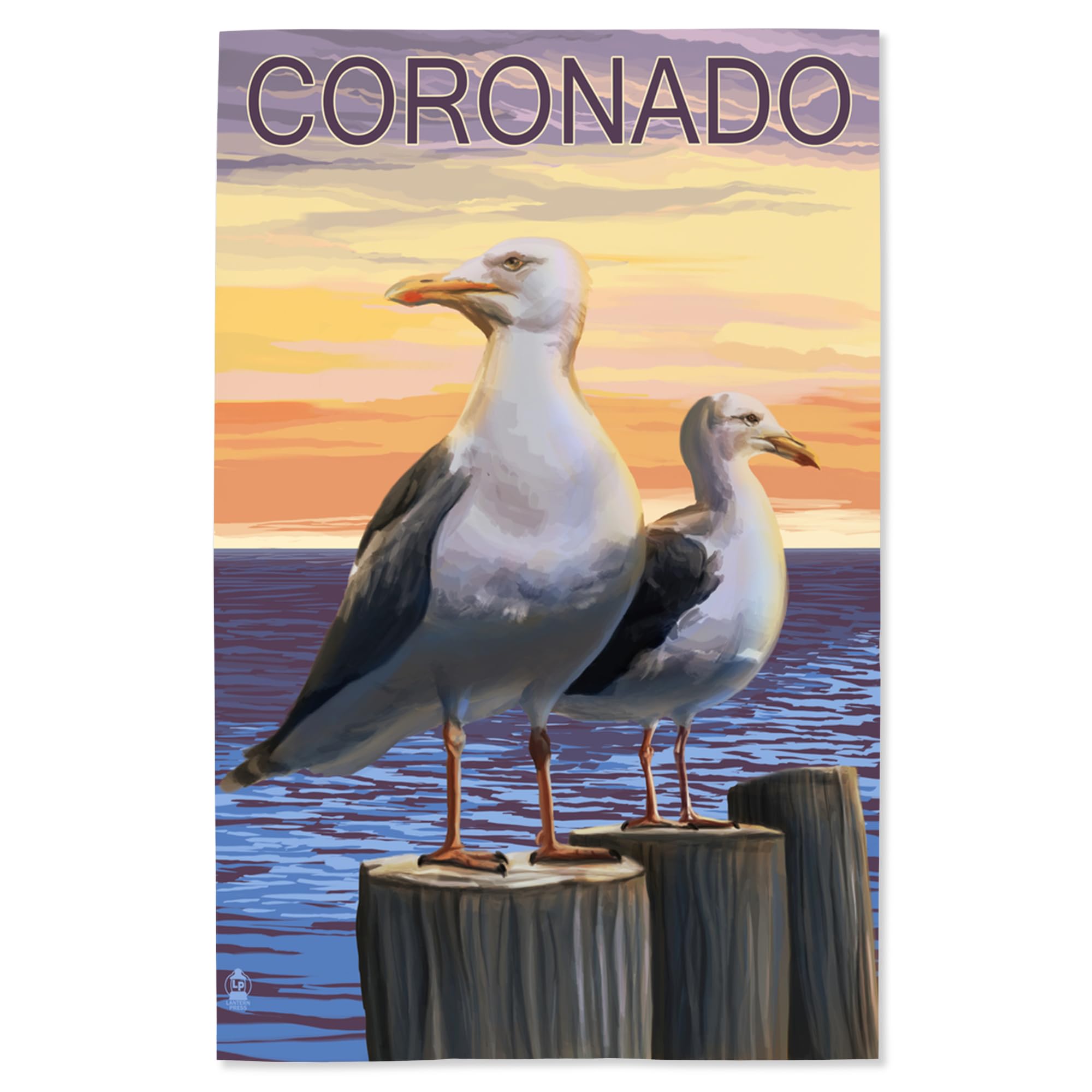 Lantern Press 16x24 Inch Giclee Print - Coronado California Coastal Seagull Artwork | Premium Wall Decor for Living Room, Bedroom & Office