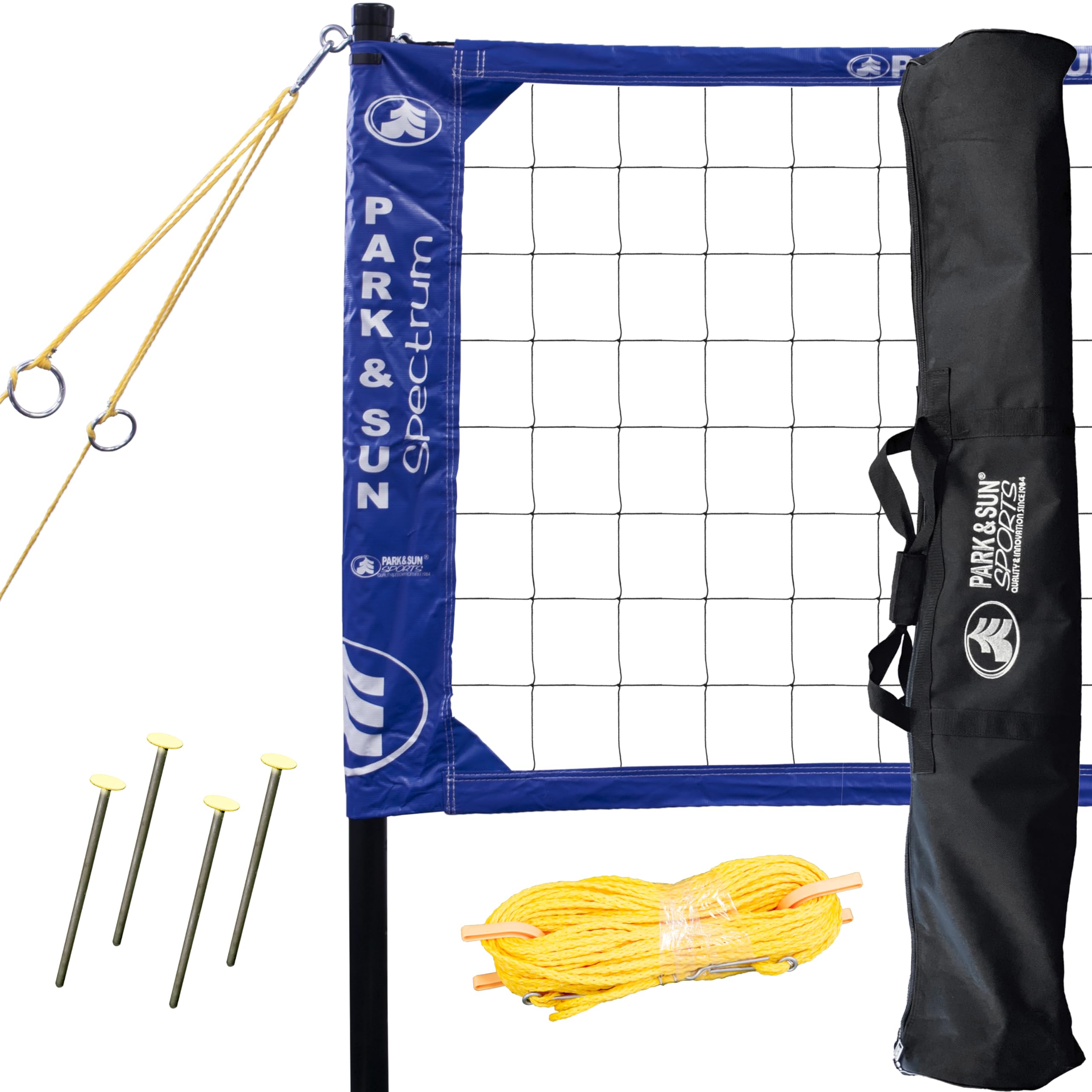 Park & Sun Sports Spectrum 2000: Premium Portable Volleyball Net System for Outdoor & Beach Volleyball Games | Professional Grade Setup for Backyard, Park & Tournament Play