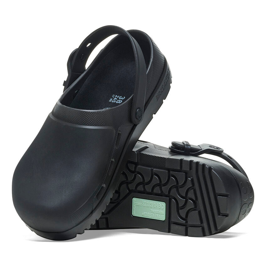 Birkenstock Birki Air 2.0 Polyurethane Work Shoes for Men & Women - Jet Black Slip-Resistant Professional Kitchen Shoes for Chefs, Nurses, and Restaurant Workers