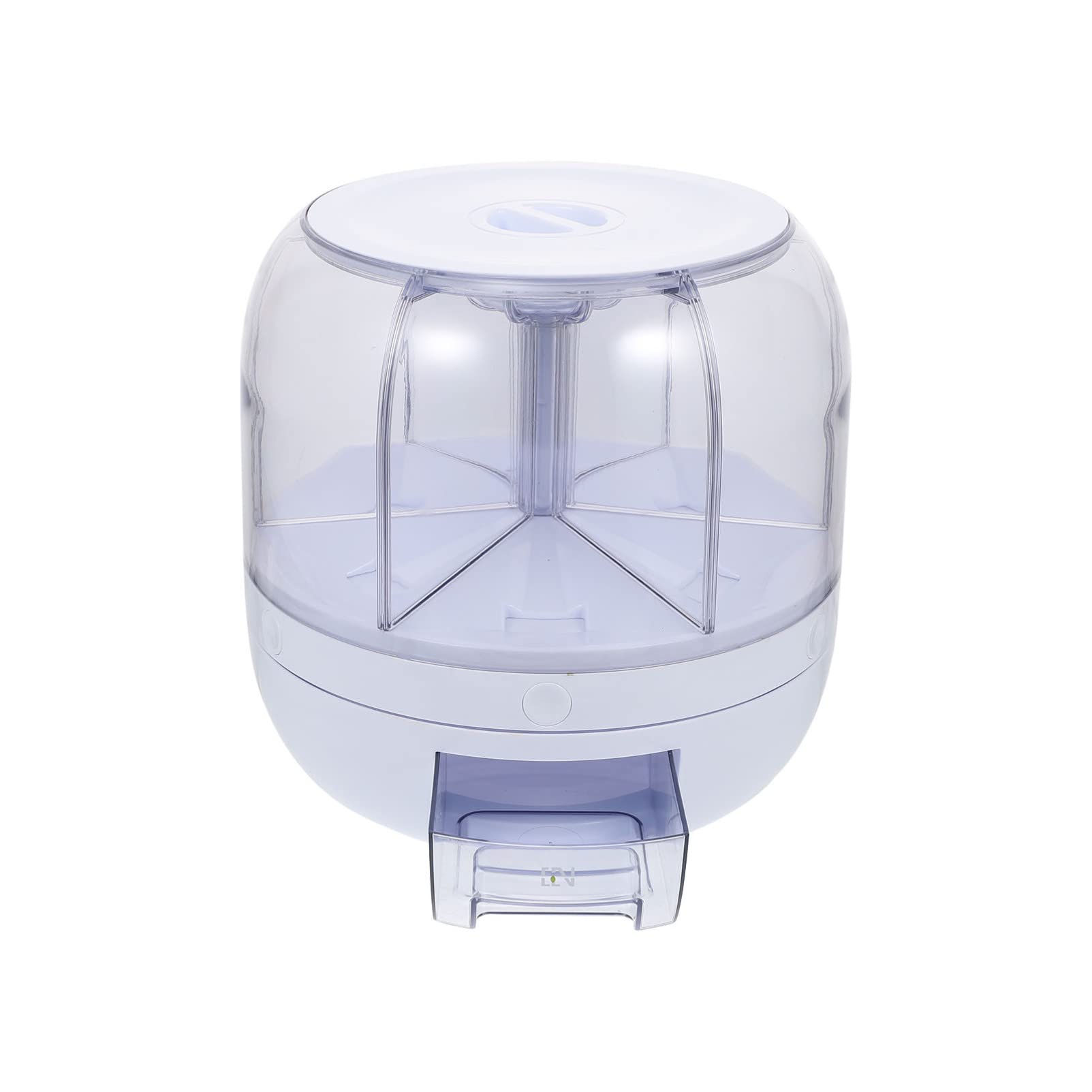 6-Grid Rotating Rice & Grain Storage Container - Food Dispenser for Laundry Detergent, Flour, Dried Fruits - Airtight Kitchen & Pantry Organizer for Bulk Dry Food Storage