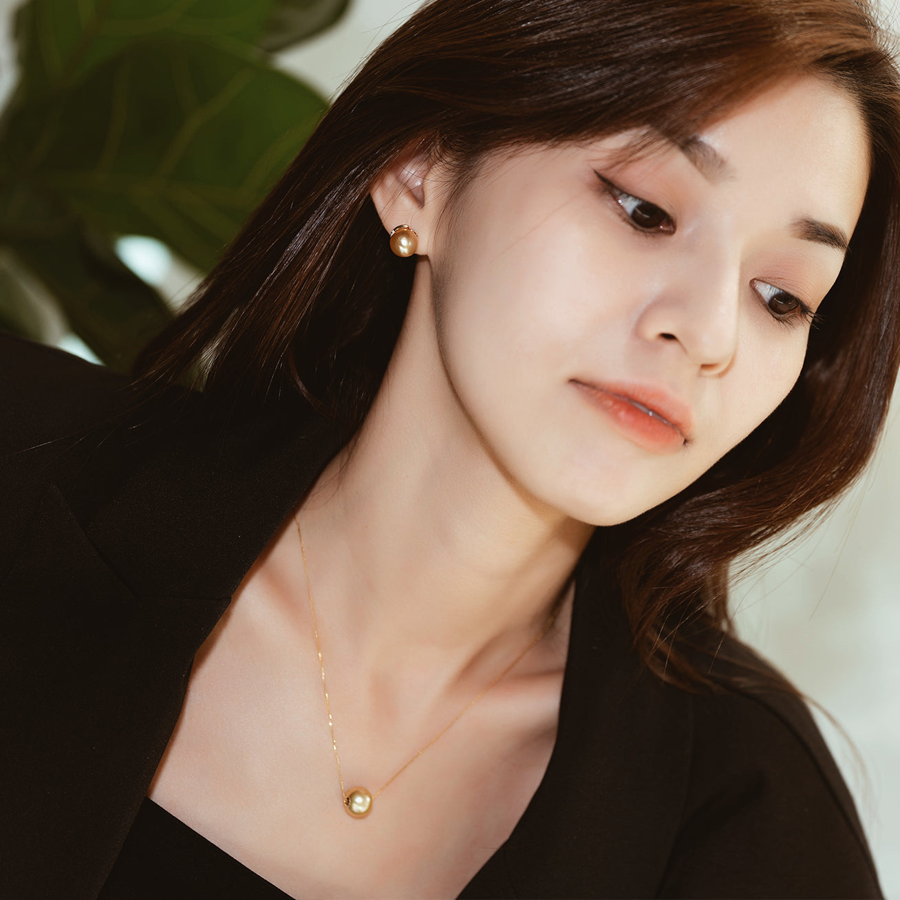 18K Solid Gold Golden South Sea Pearl Necklace - Luxury Women's Jewelry Gift for Wedding, Anniversary & Special Occasions | Elegant Pearl Pendant for Formal Events & Evening Wear