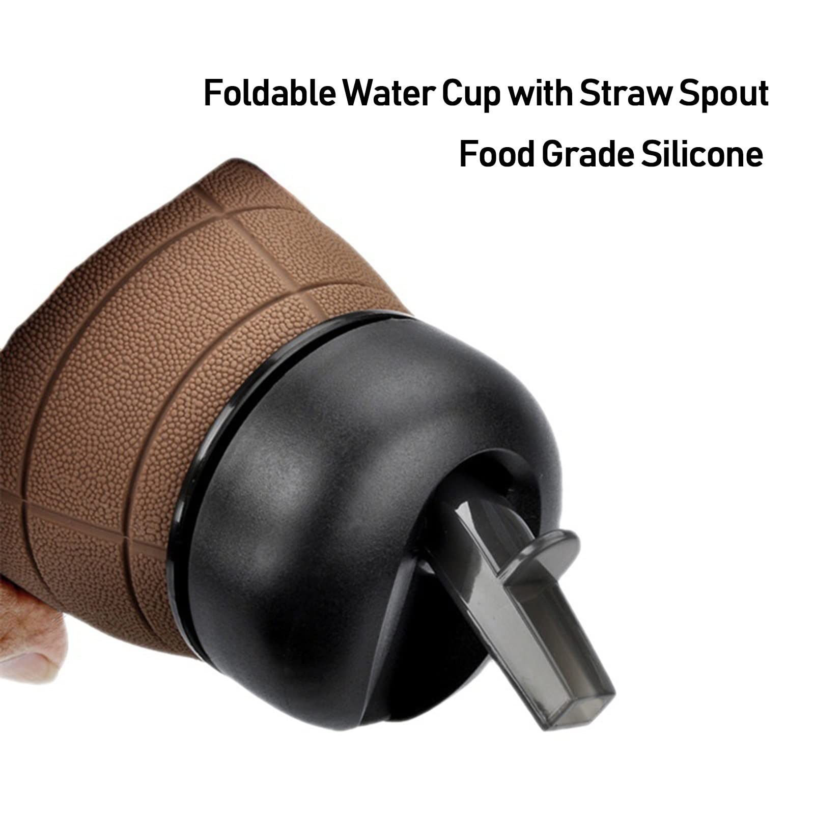 Collapsible Water Bottle 600ml - BPA Free, Food Grade Silicone, Lightweight & Portable for School, Sports, Travel - Rugby Shape Design, Large Capacity, Easy to Carry for Outdoor Activities, Gym & Daily Hydration