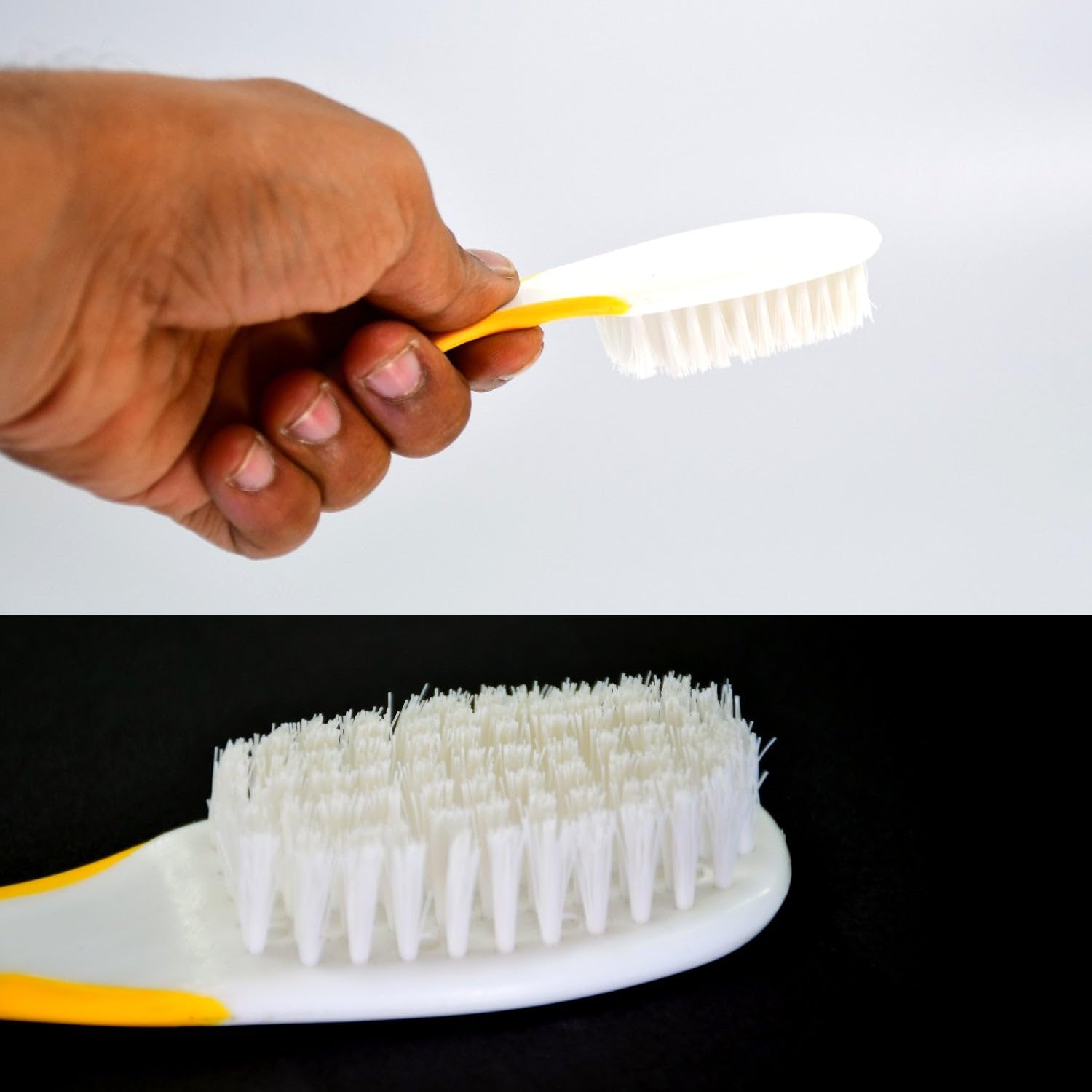 **Stainless Steel Nail Brush for Men & Women - Heavy Duty Handle Grip, Toe & Fingernail Scrubber - Perfect for Pedicure, Manicure & Deep Cleaning - Ideal for Home, Salon & Travel Use**