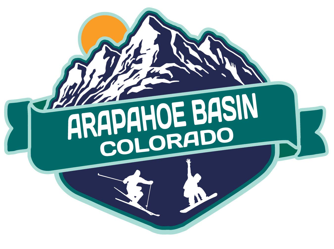 Colorado Ski Adventures Souvenir - 4-Pack 2 Inch Vinyl Decal Stickers with Mountain Design | Perfect for Laptops, Water Bottles & Ski Gear | Arapahoe Basin Themed