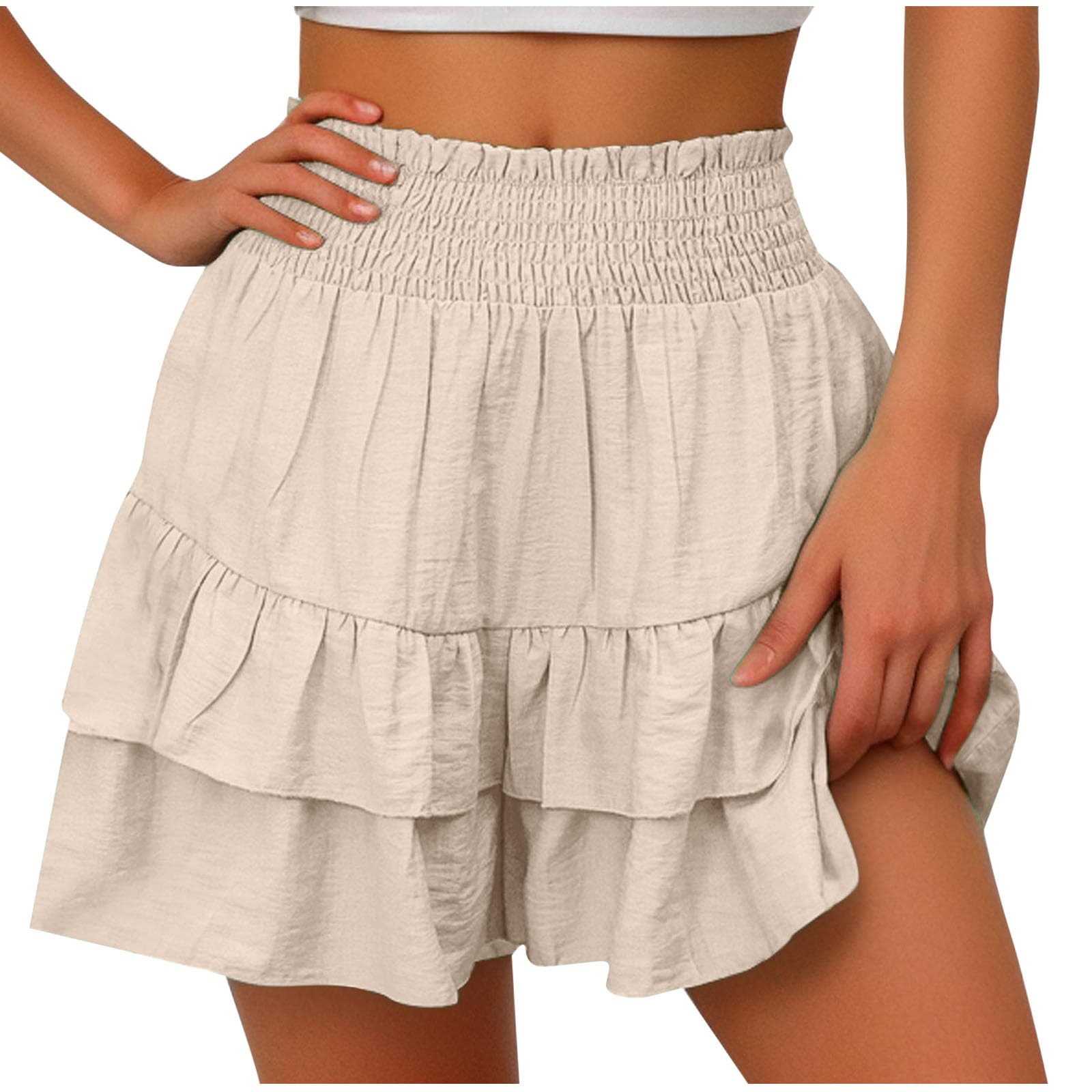 Women's High Waisted Bermuda Shorts - Summer Casual Beach Shorts for Outfits