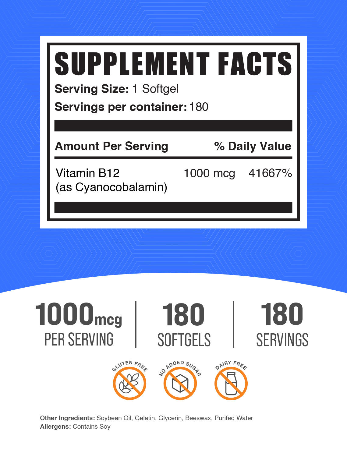 Premium Vitamin B12 Softgels 1000mcg - High Absorption Methylcobalamin Supplement for Energy, Metabolism & Nerve Support - Vegan, Non-GMO, Gluten-Free - Ideal for Vegetarians & Active Lifestyles