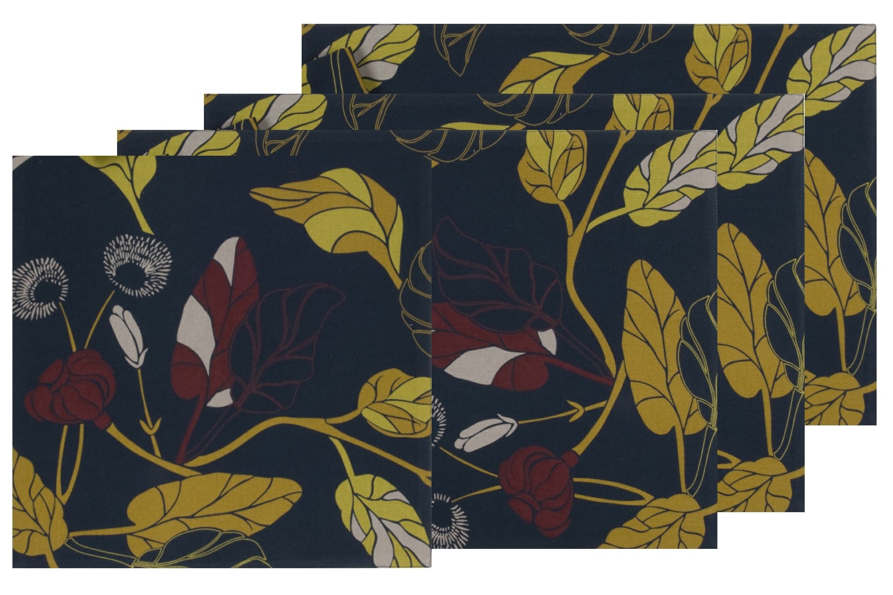 Now Designs Sonja 4-Piece Placemat Set - Waterproof & Heat-Resistant Table Mats for Dining, Kitchen, and Party Decor