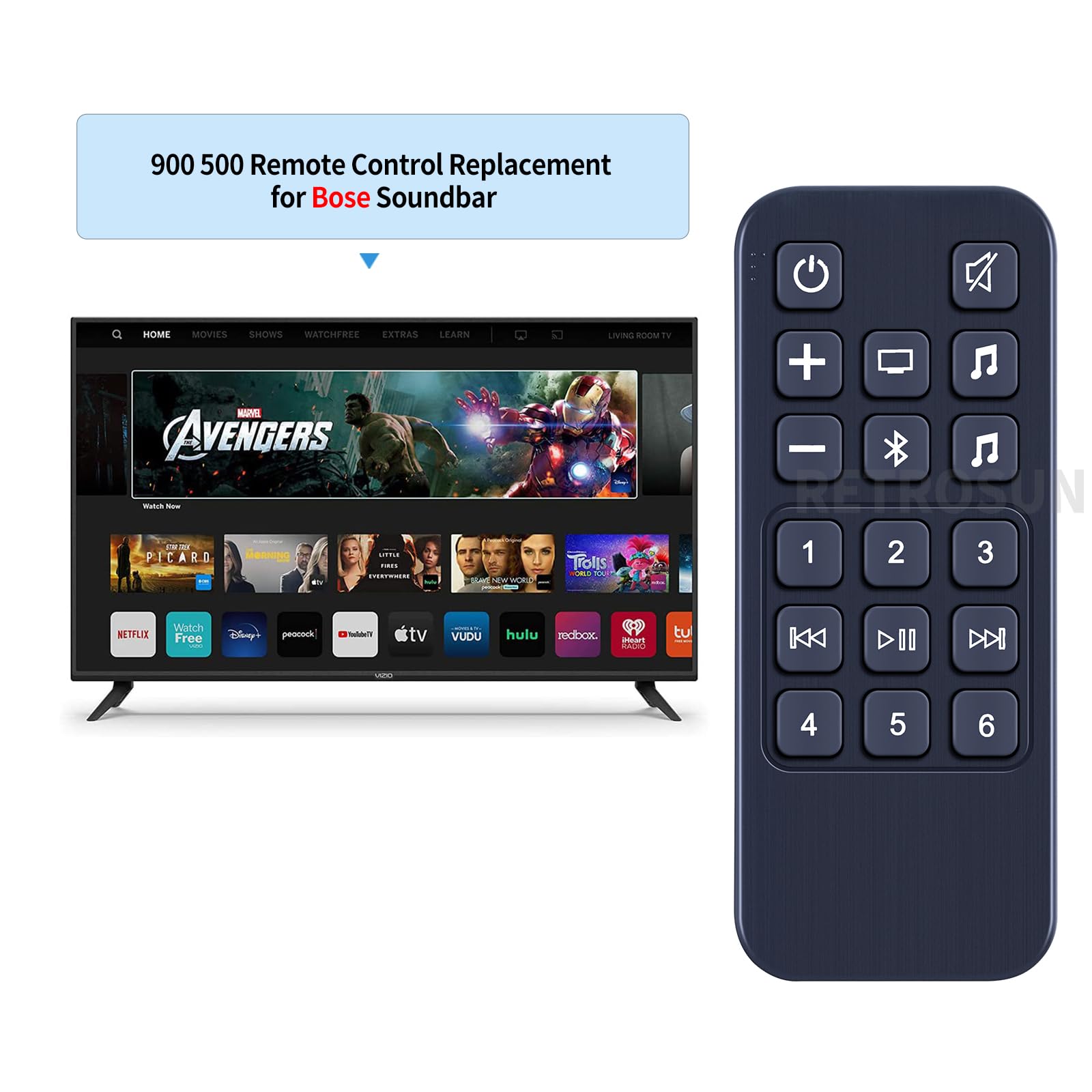 Bose Smart Soundbar 900 & 500 Replacement Remote Control - Compatible with Bose Speaker System | Perfect for Home Theater & Entertainment Setup