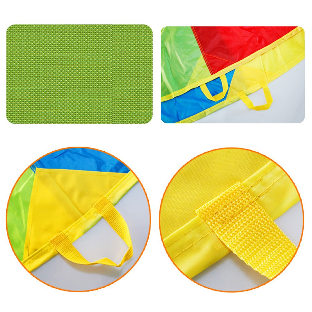 12ft Kids Play Parachute with 12 Handles - Outdoor Group Games, Birthday Party Activity for 8-12 Children - Perfect for Cooperative Play, Gym Class & Backyard Fun