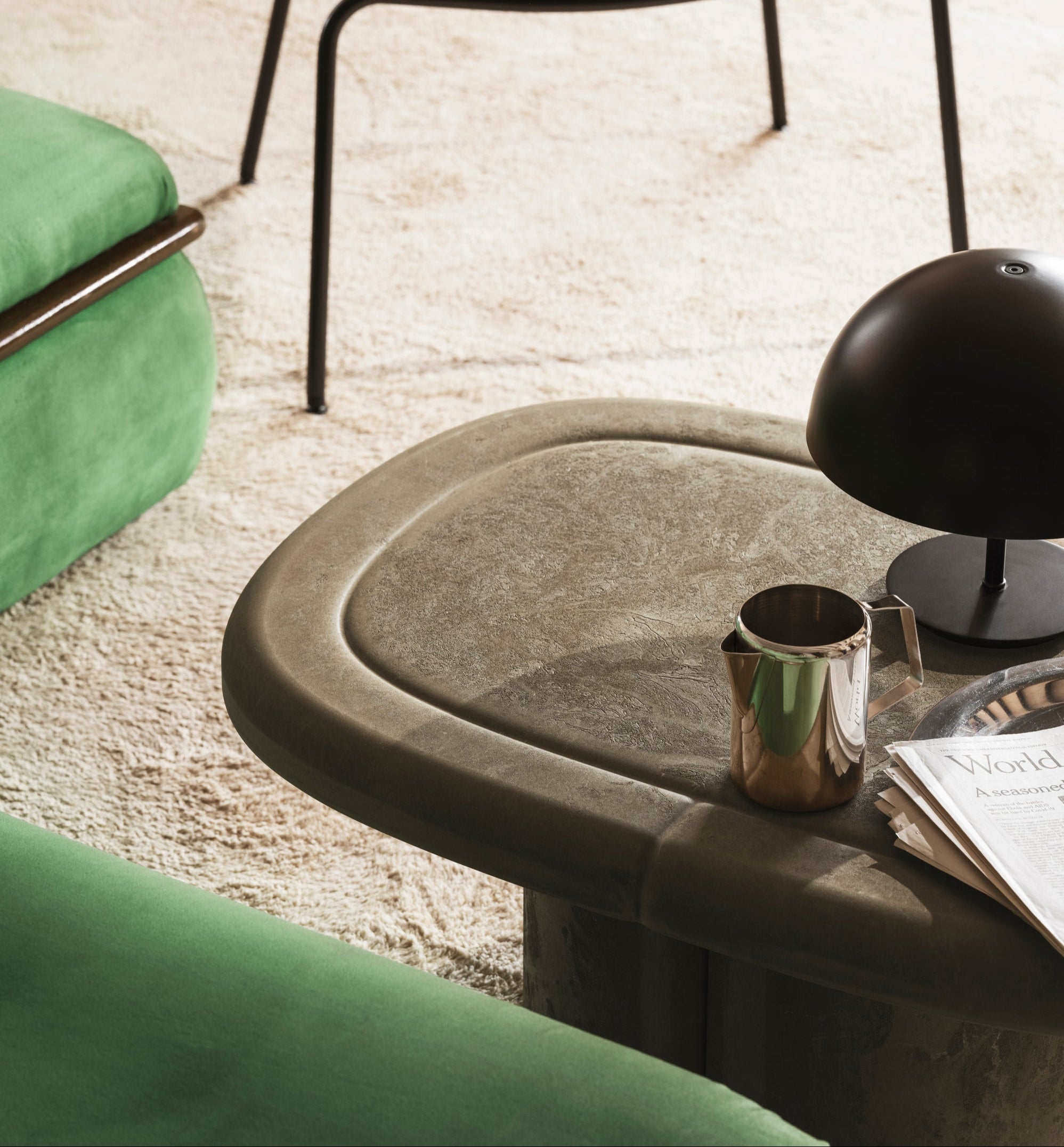 Modern Alder Wood Oval Lounge Table by Mater - Perfect for Living Room, Patio & Office Decor