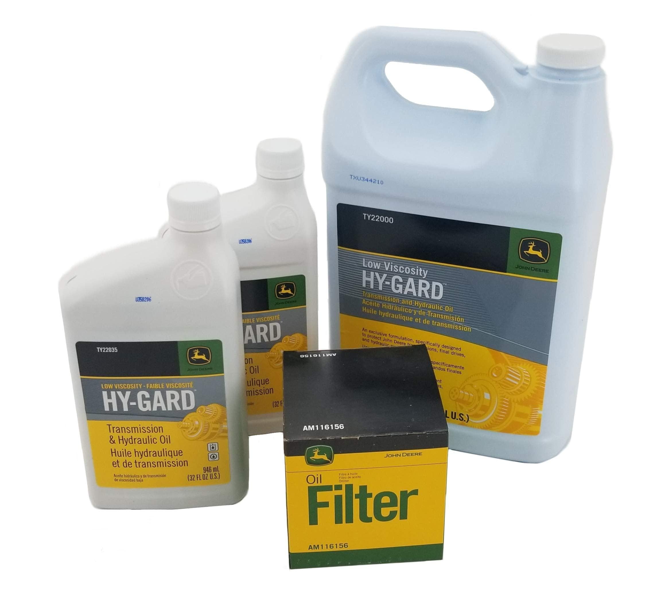 John Deere 425 445 455 AWS Transmission Filter & Oil Kit AM116156B - Compatible with Lawn Tractors & Garden Equipment