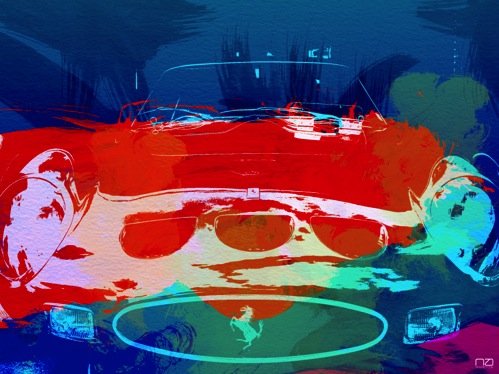 NAXART Ferrari 250 GTO Watercolor Art Print - 20x27 Inch Unstretched Canvas Wall Decor - Perfect for Home Office, Living Room & Car Enthusiast Gifts