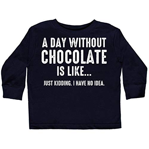 Inktastic 'Day Without Chocolate' Toddler Long Sleeve T-Shirt | Cute Graphic Tee for Kids | Perfect for Playdates, School & Family Outings