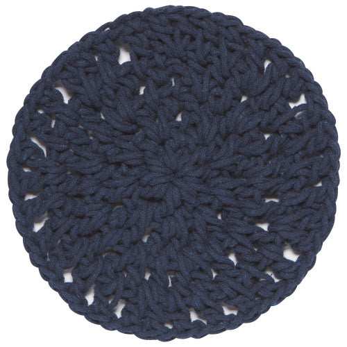 Danica Heirloom Knotted Trivet - Midnight Blue Handmade Kitchen Hot Pad for Pots & Pans | Perfect for Dining Table, Countertop Protection & Holiday Gift